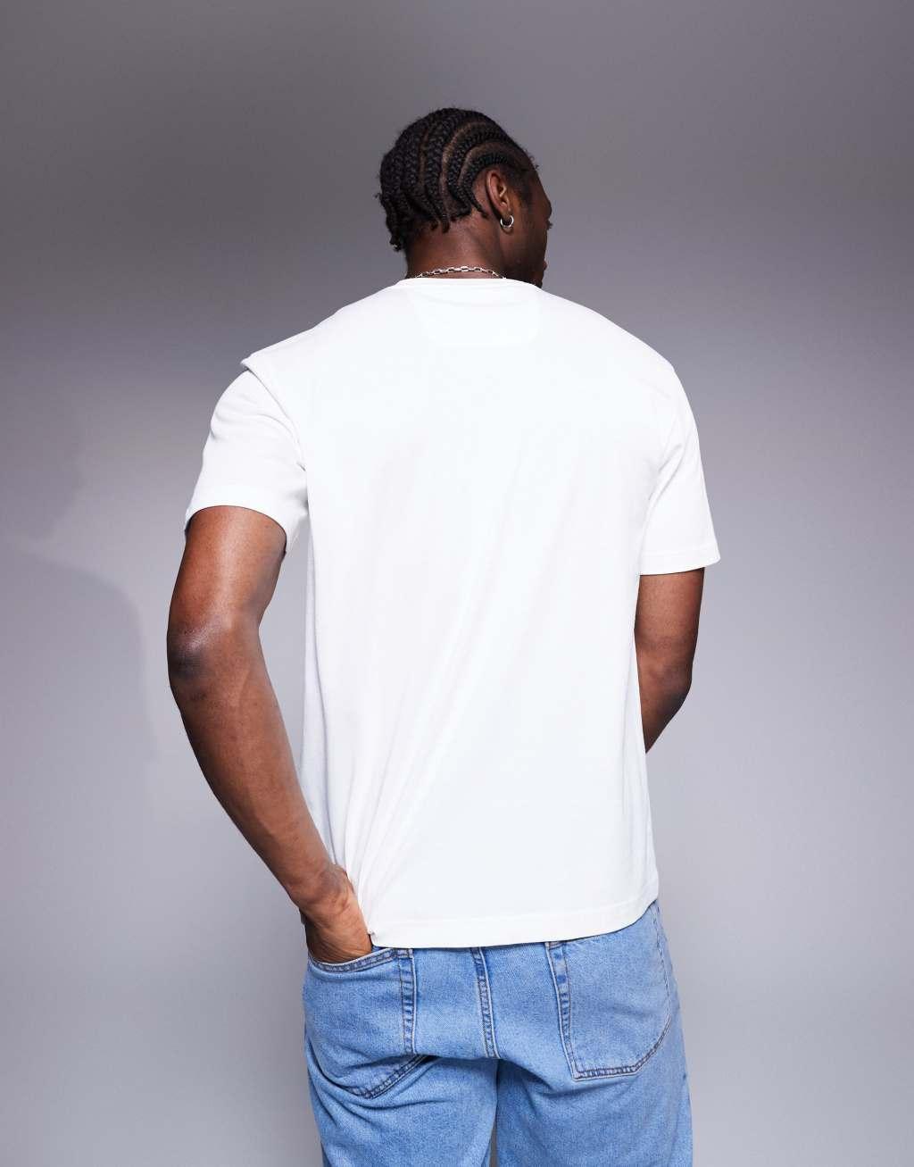 BOSS Green 10 central logo t-shirt oversized fit in white Product Image