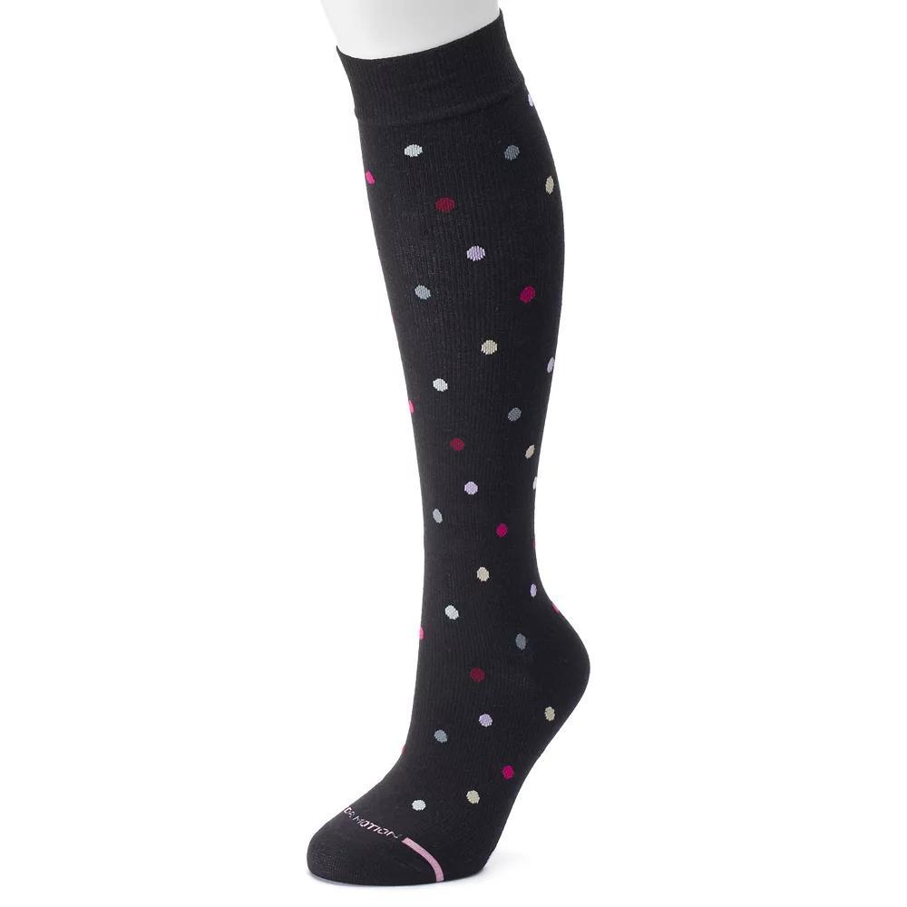 Dr. Motion Dotted Compression Knee-High Socks, Women's, Size: 9-11, Blue Product Image
