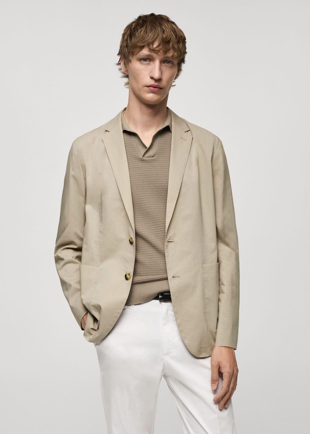 Lightweight cotton jacket - Men | MANGO USA Product Image