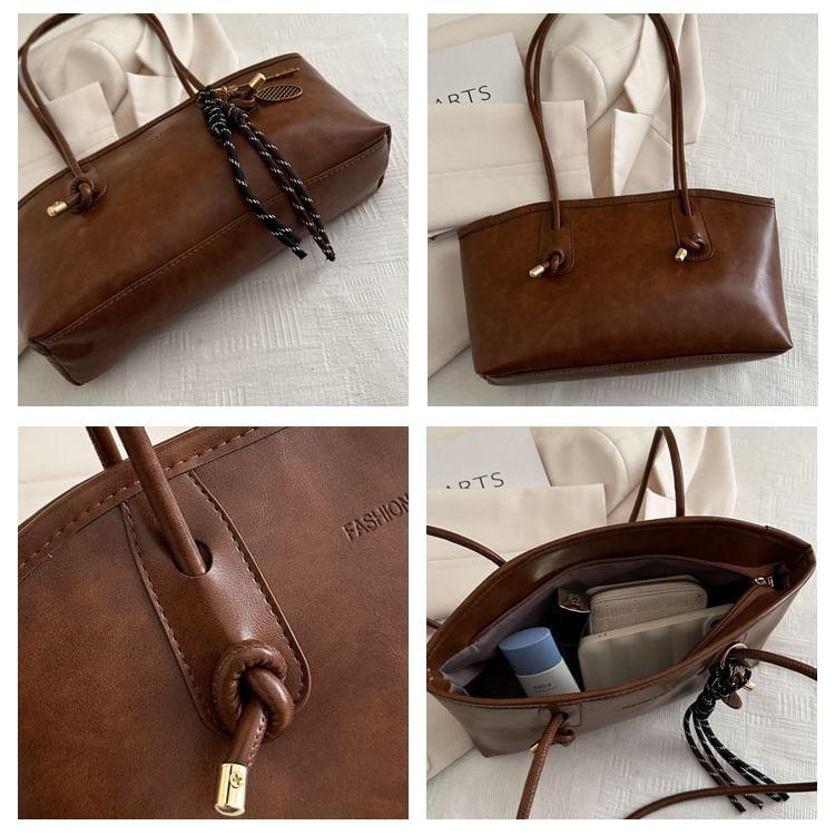 Faux Leather Tote Bag / Bag Charm / Set Product Image