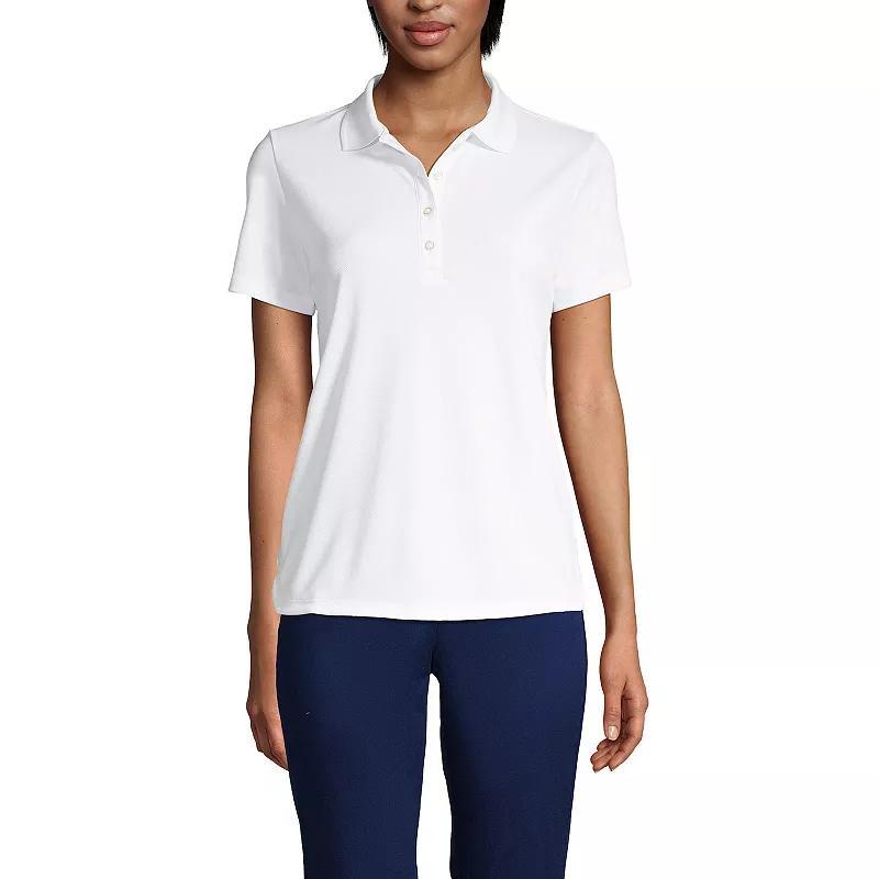 Women's Lands' End Short Sleeve Solid Active Polo Shirt, Size: XL, True Blue Product Image