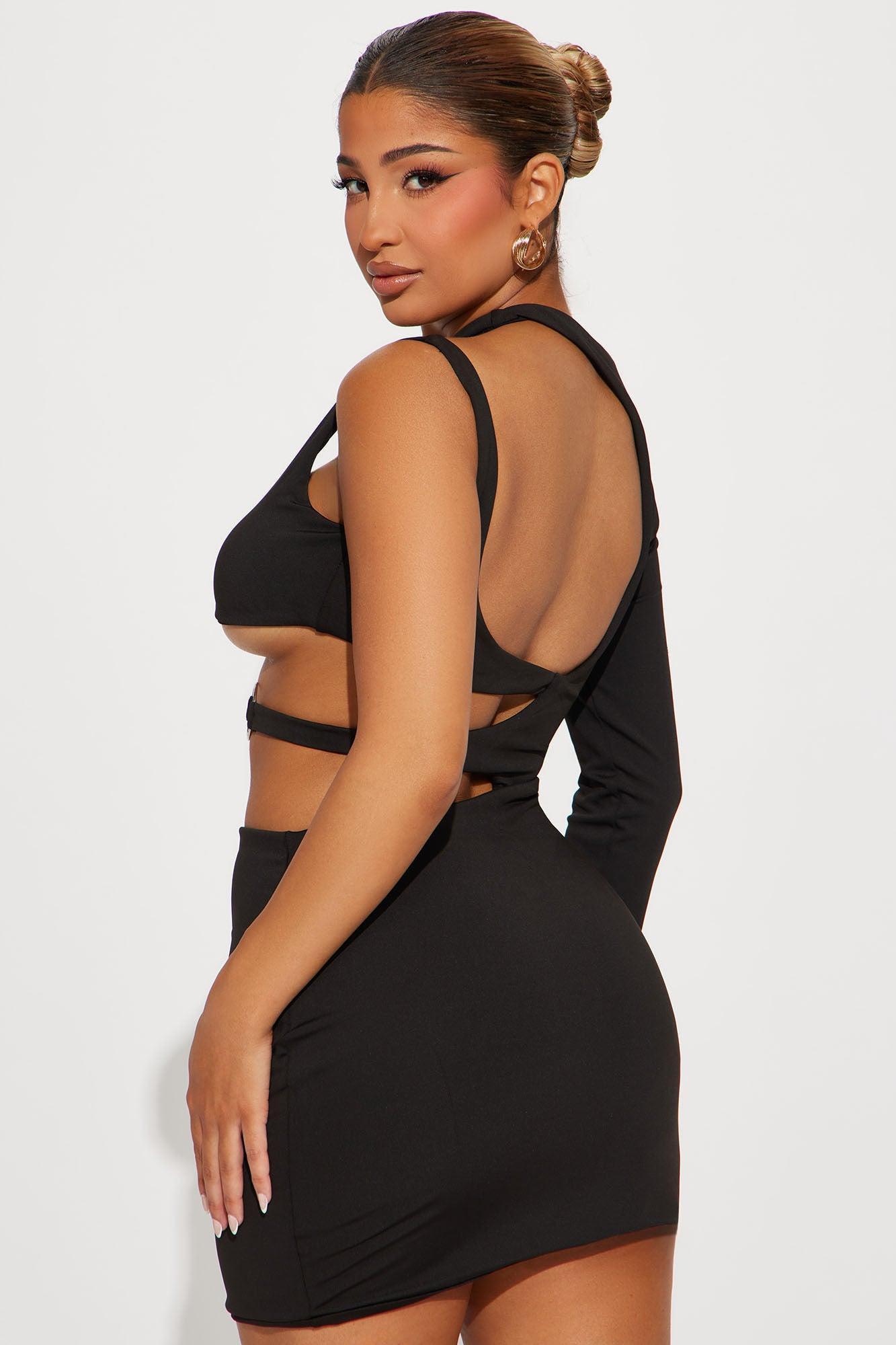 Ronnie Cut Out Micro Mini Dress - Black Product Image