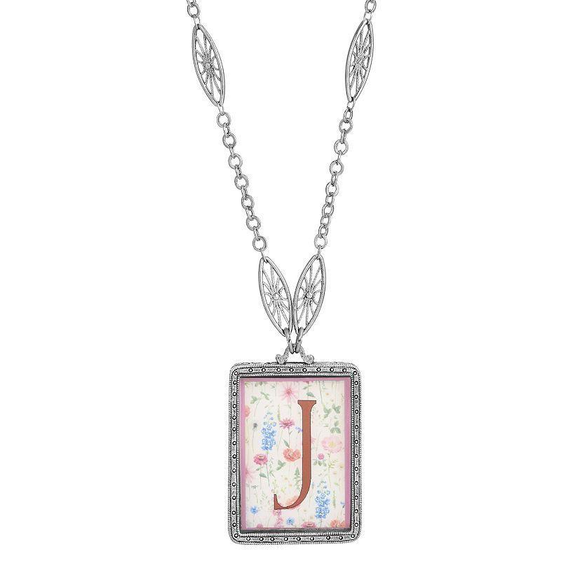 1928 Floral Motif Initial Pendant, Women's, G Product Image