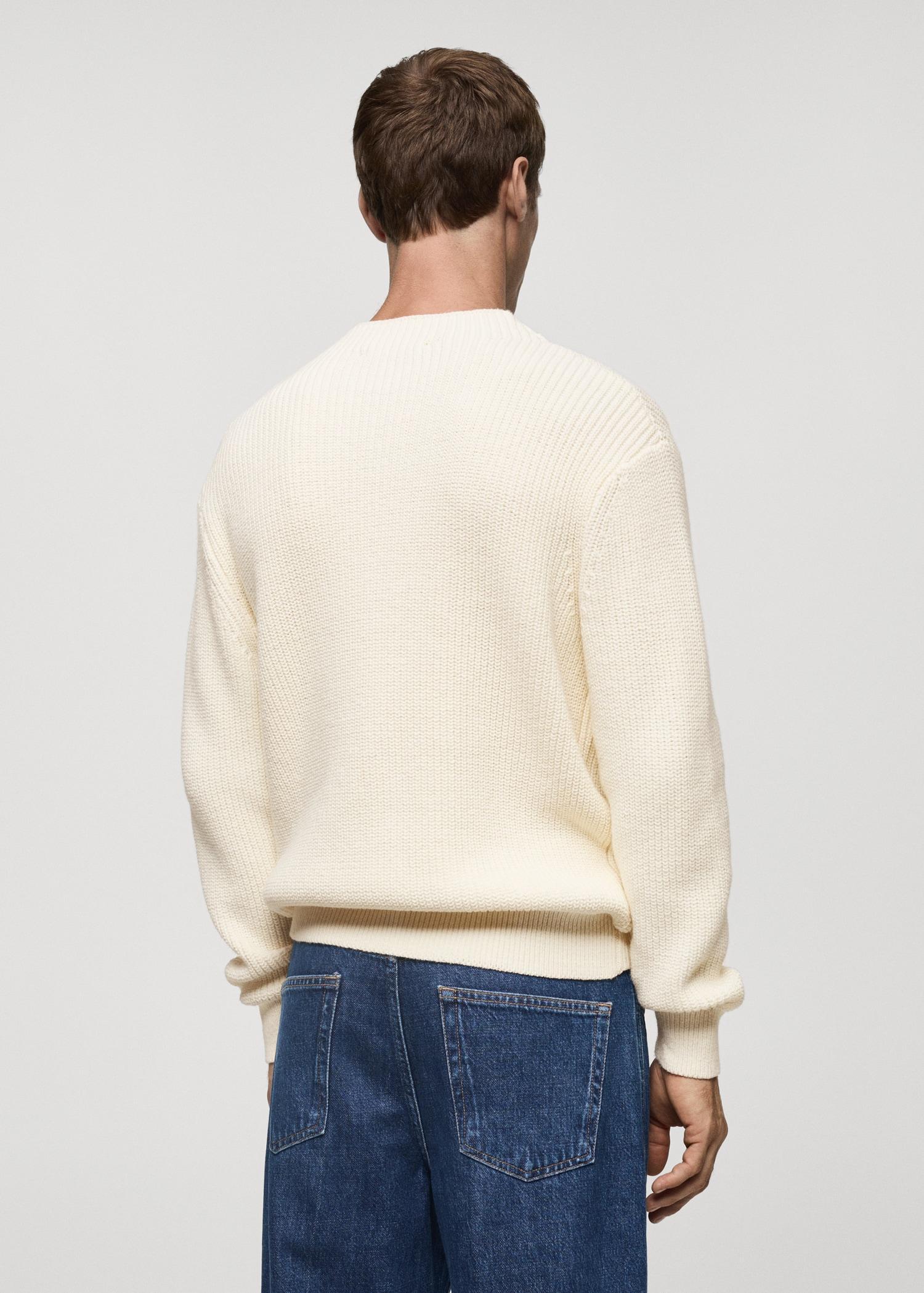 Knitted cotton sweater - Men | MANGO USA Product Image