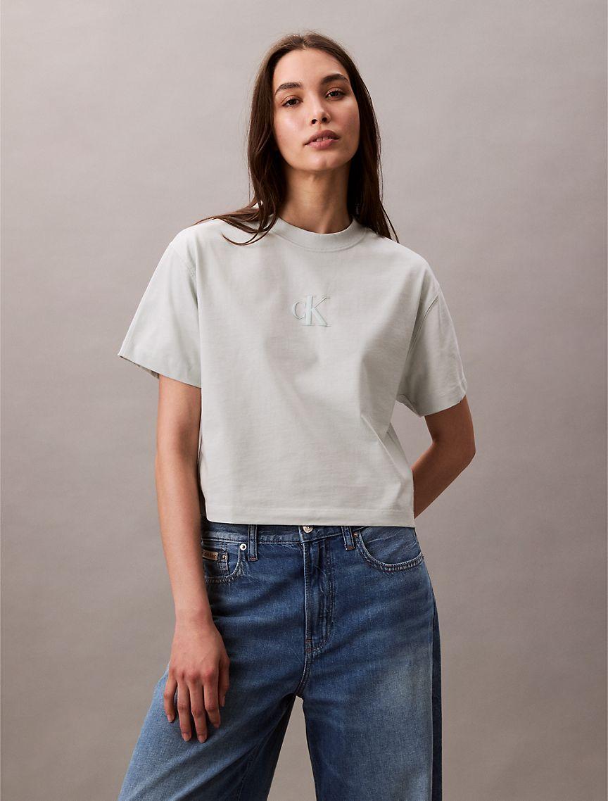 Monogram Logo Cropped Relaxed T-Shirt Product Image
