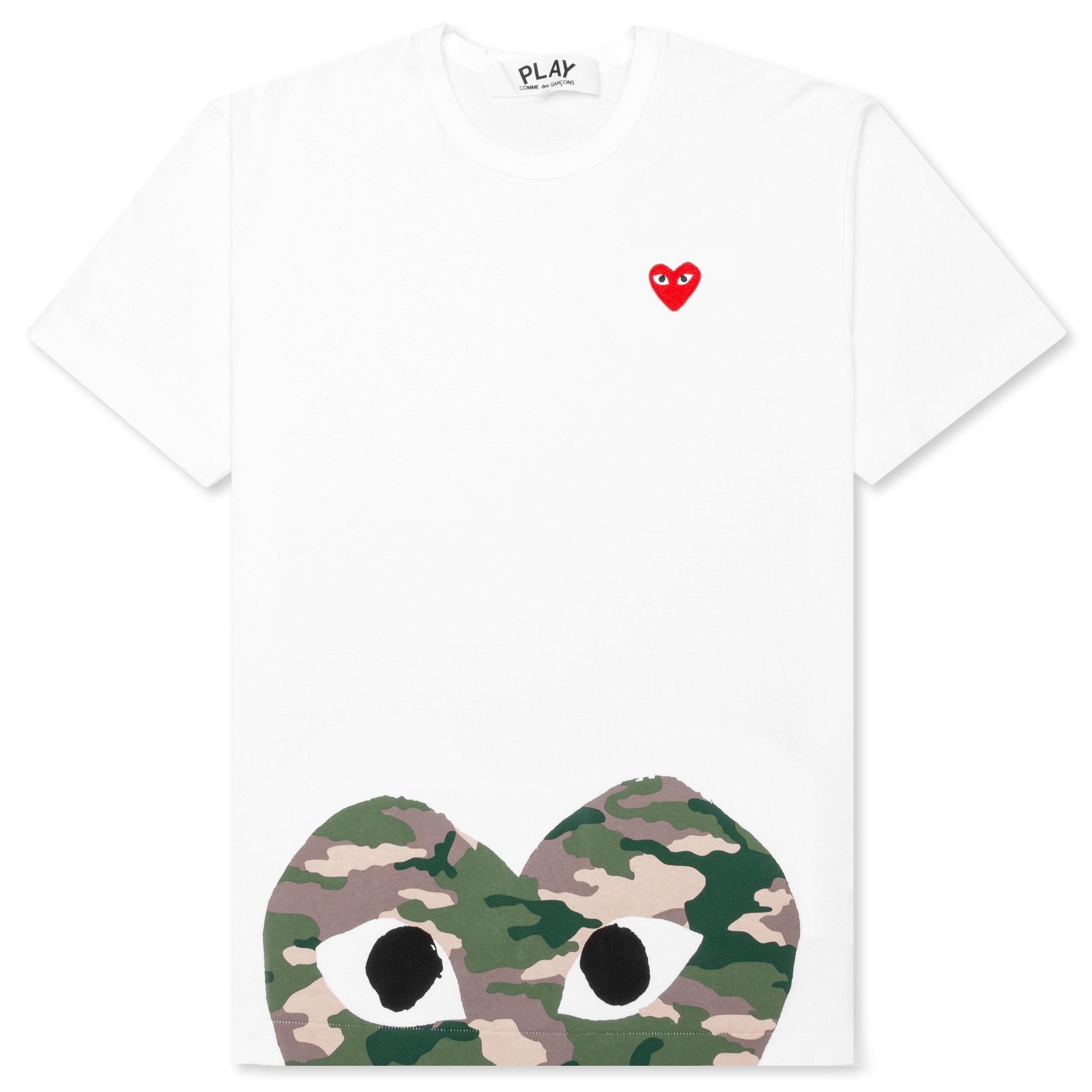 Blue Eyes Red Heart T-Shirt - White Male Product Image