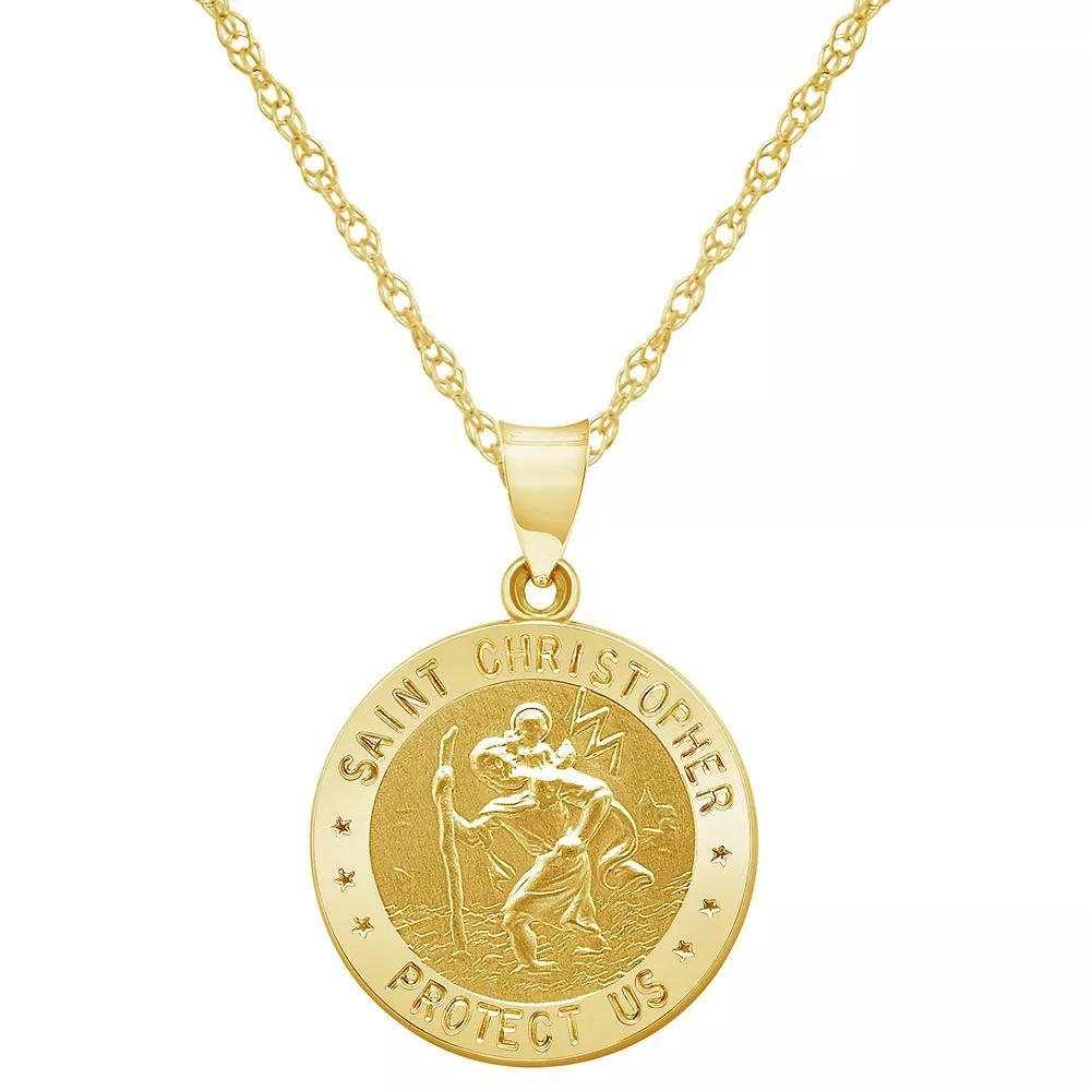 14k Gold Saint Christopher Pendant, Women's, Size: 18" Product Image