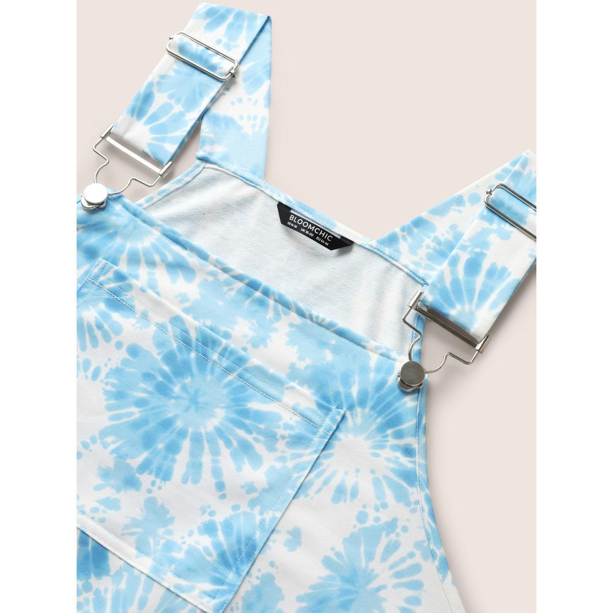 Plus Size Tie Dye Floral Drawstring Pocket Dress Stone Women Casual Drawstring Non Sleeveless Curvy BloomChic 22-24/3X Product Image