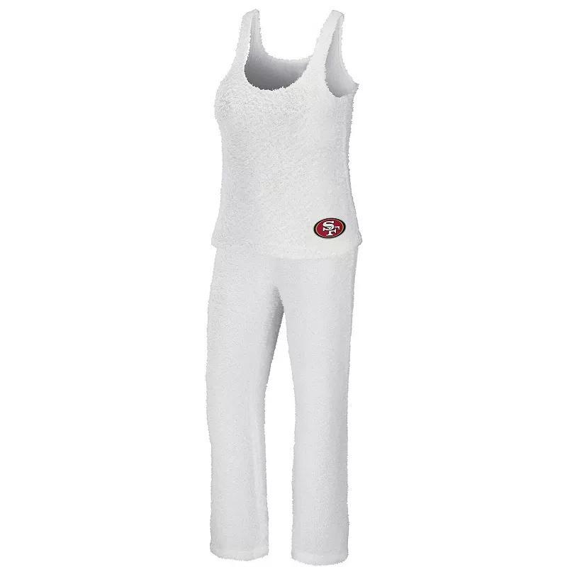 Women's WEAR by Erin Andrews Cream San Francisco 49ers Cozy Scoop Neck Tank Top & Pants Sleep Set, Size: XL, Beige Product Image