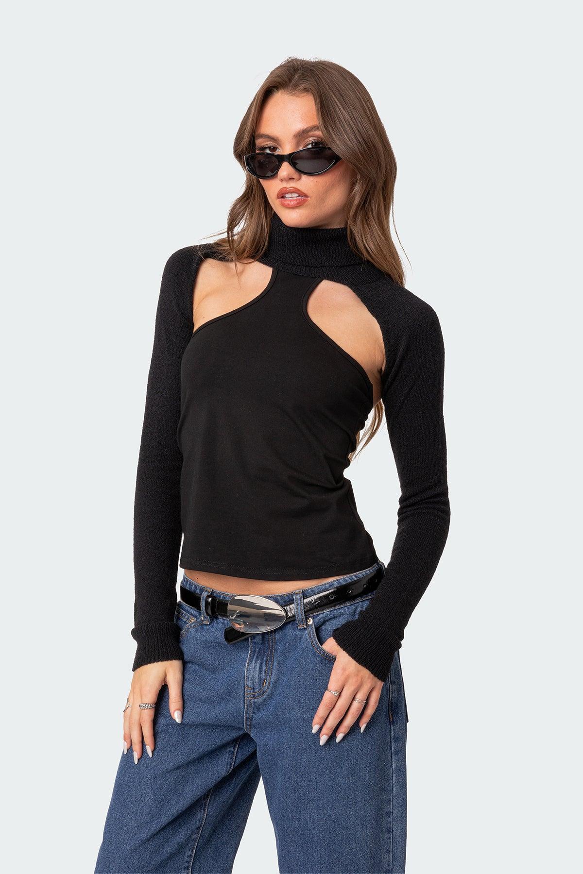 Turtle Neck Shrug Sweater Product Image