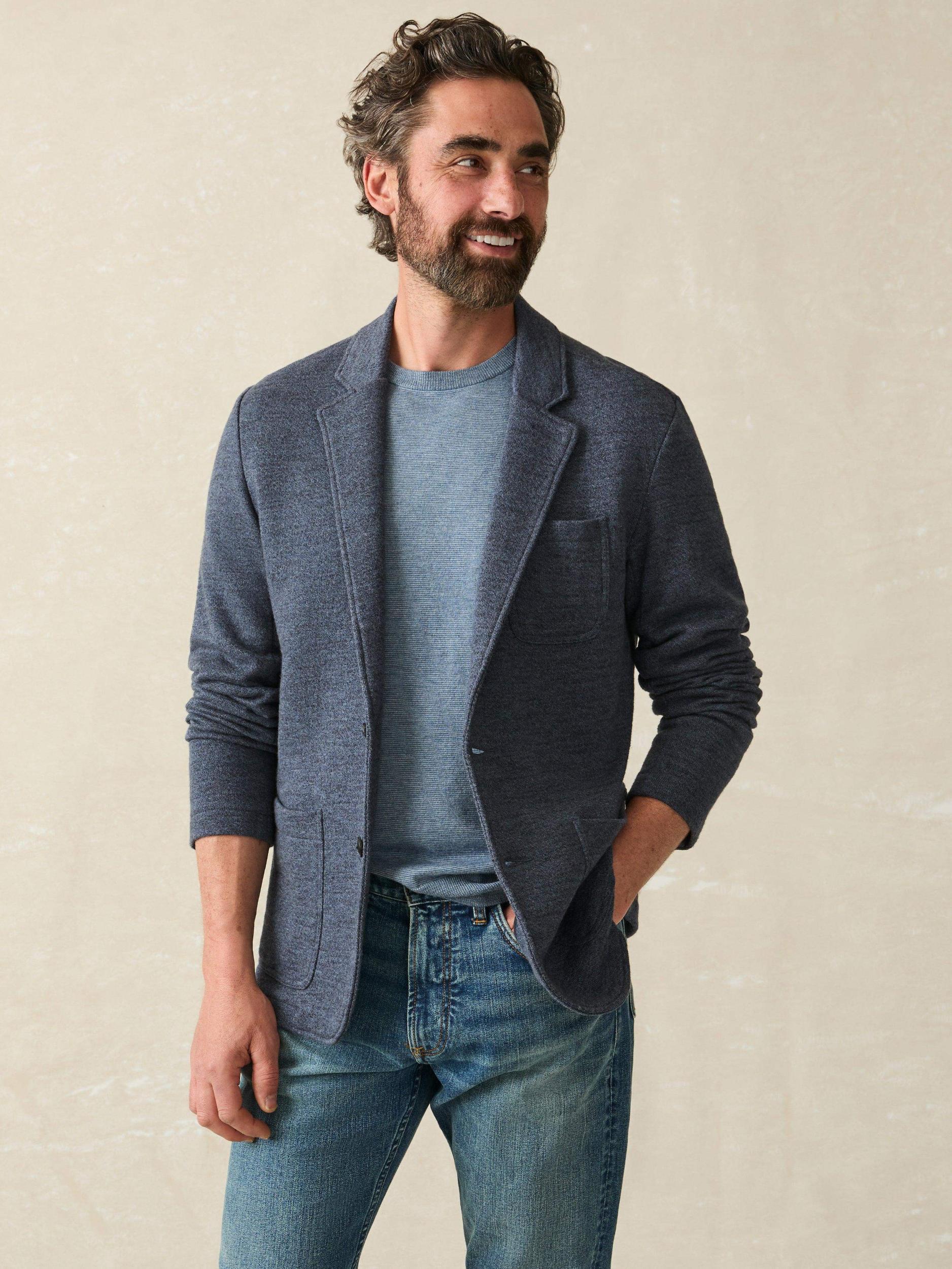Inlet Knit Blazer - Deep Navy Melange Male Product Image