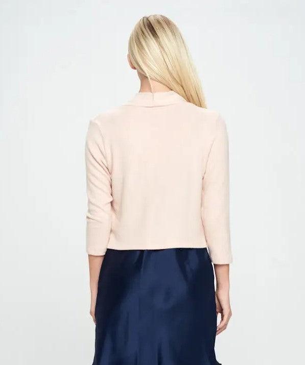 Brushed Knit Cashmere Like Bolero Cardigan Product Image