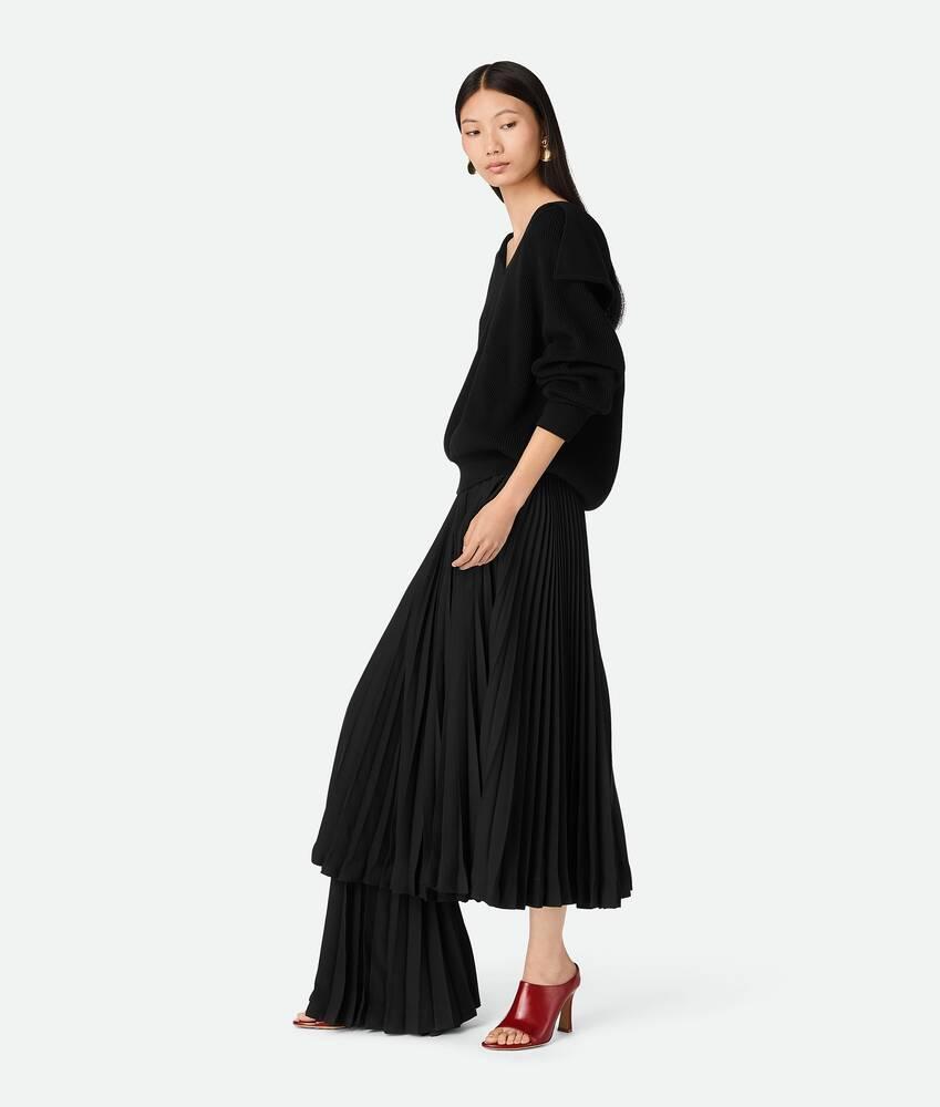 Women's Cotton Rib Jumper in Black Product Image