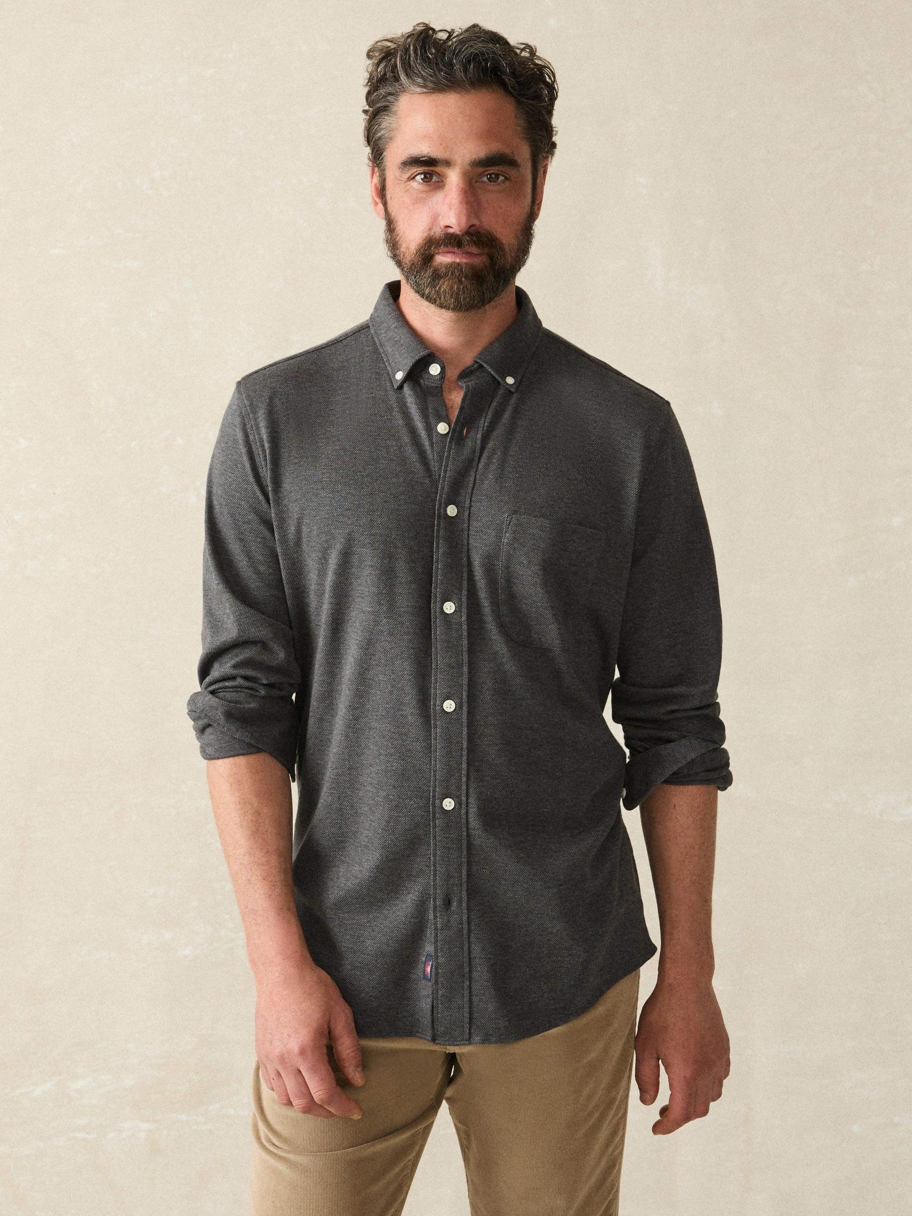 Coastline Knit Shirt - Charcoal Heather Twill Male Product Image