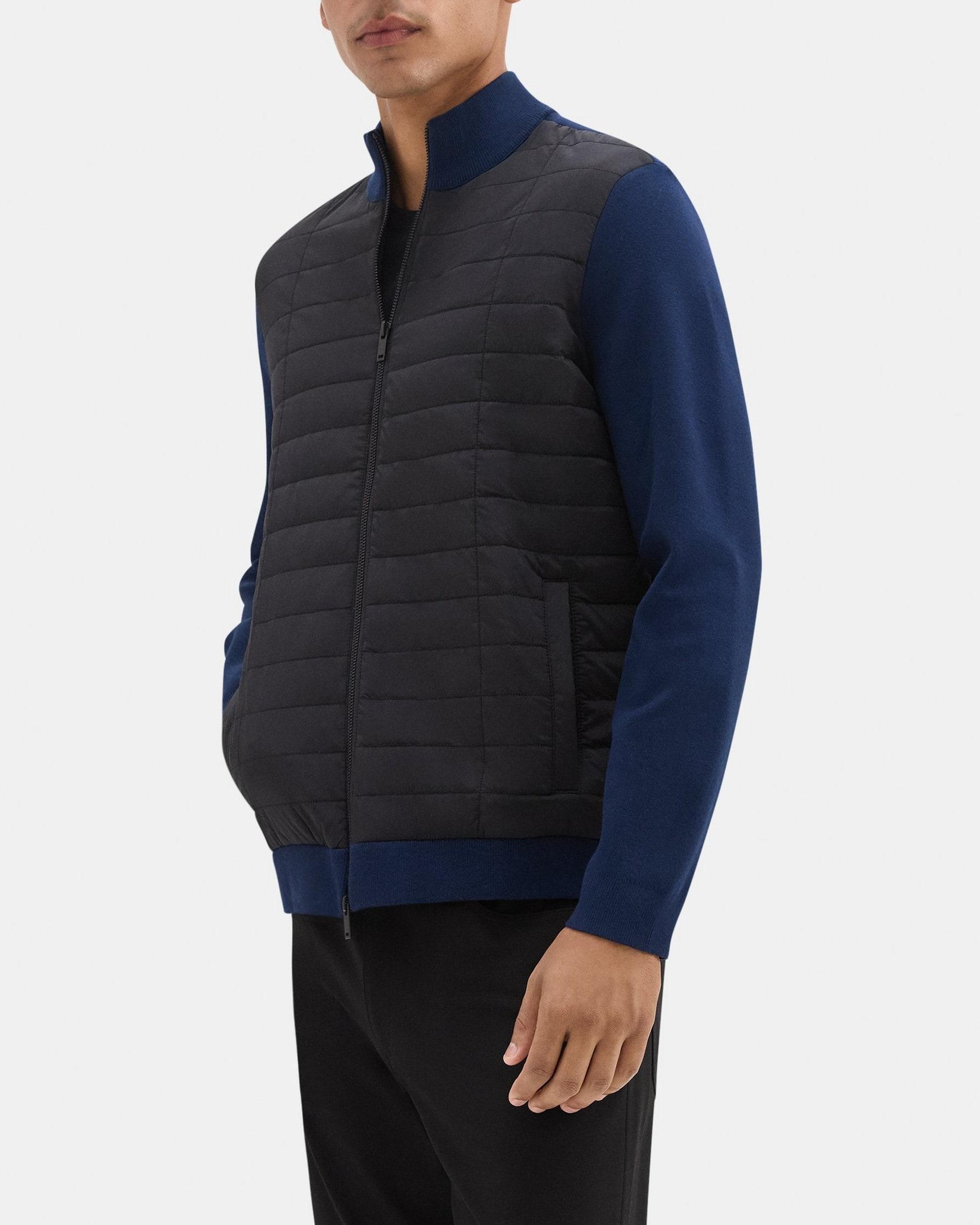 Zip Puffer Cardigan in Stretch Viscose Product Image