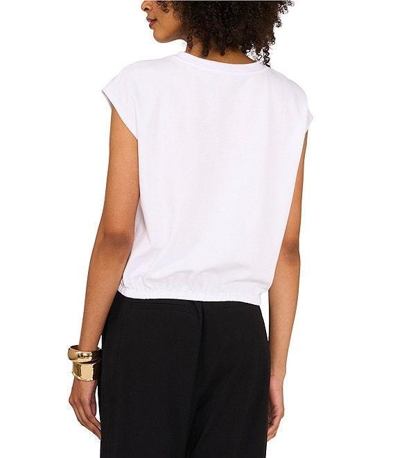 Vince Camuto Knit Crew Neck Cap Sleeve Elastic Waist Tee Product Image