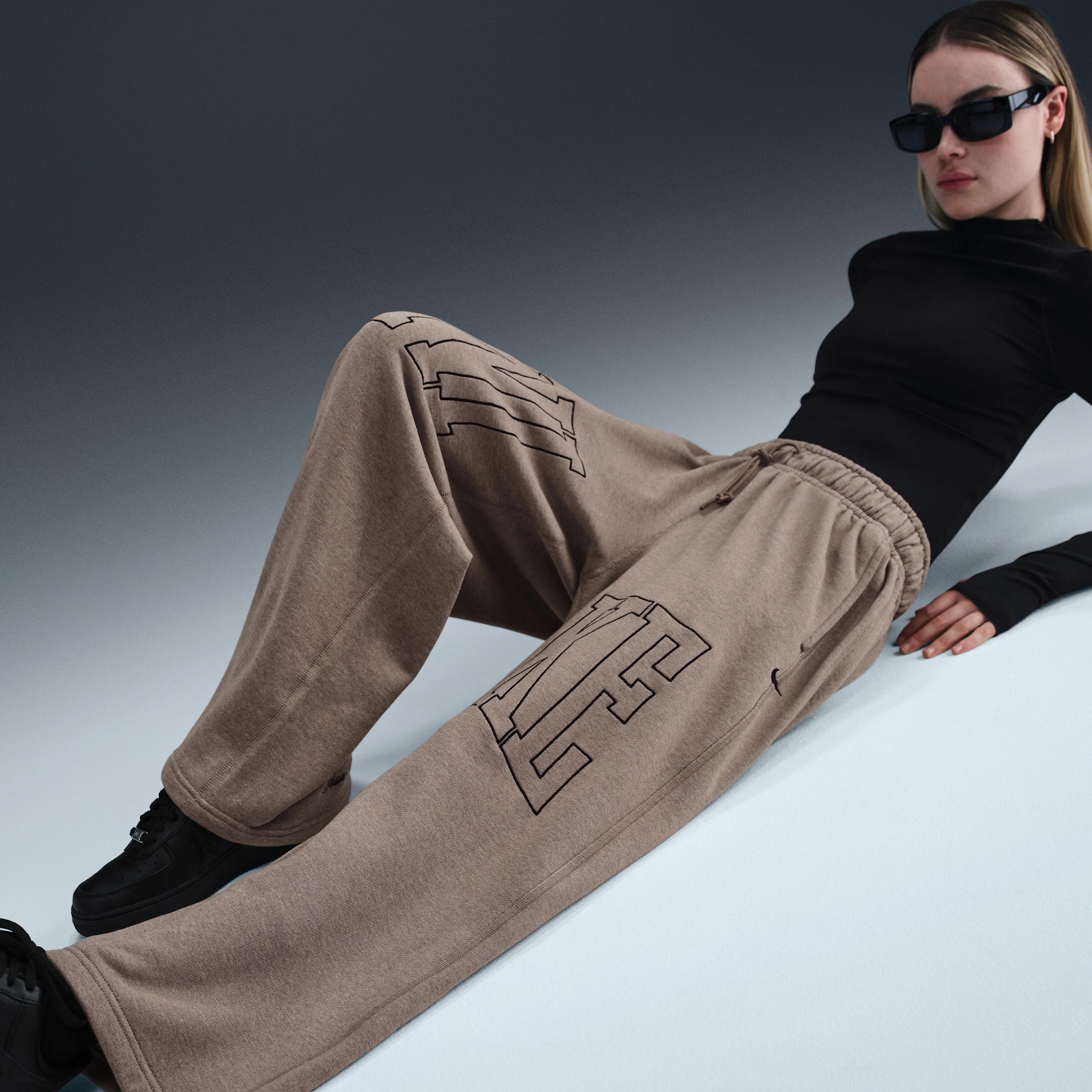 Women's Nike Sportswear Mid-Rise Oversized Open-Hem French Terry Pants Product Image