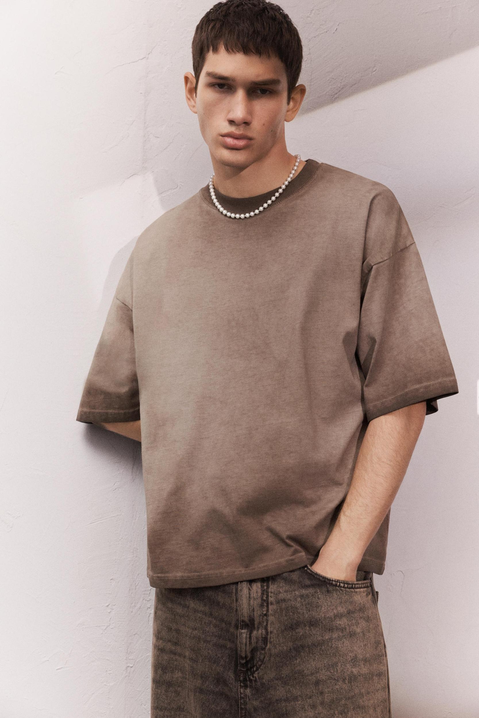 Washed effect boxy-fit T-shirt Product Image