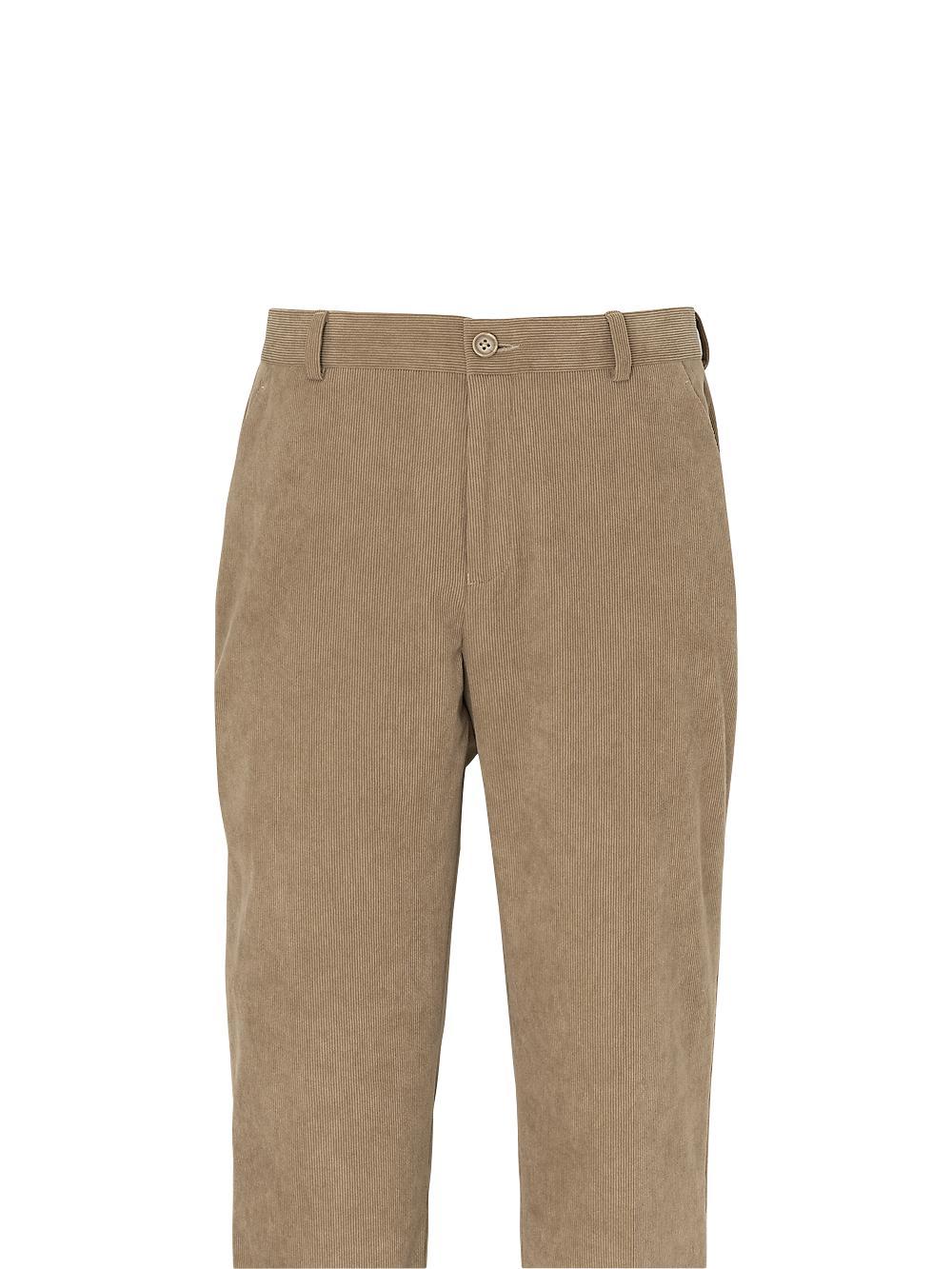 Corduroy Flat Front Pants - Black Product Image