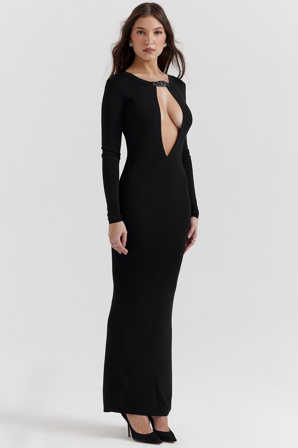 Keeya Black Knit Maxi Dress Product Image