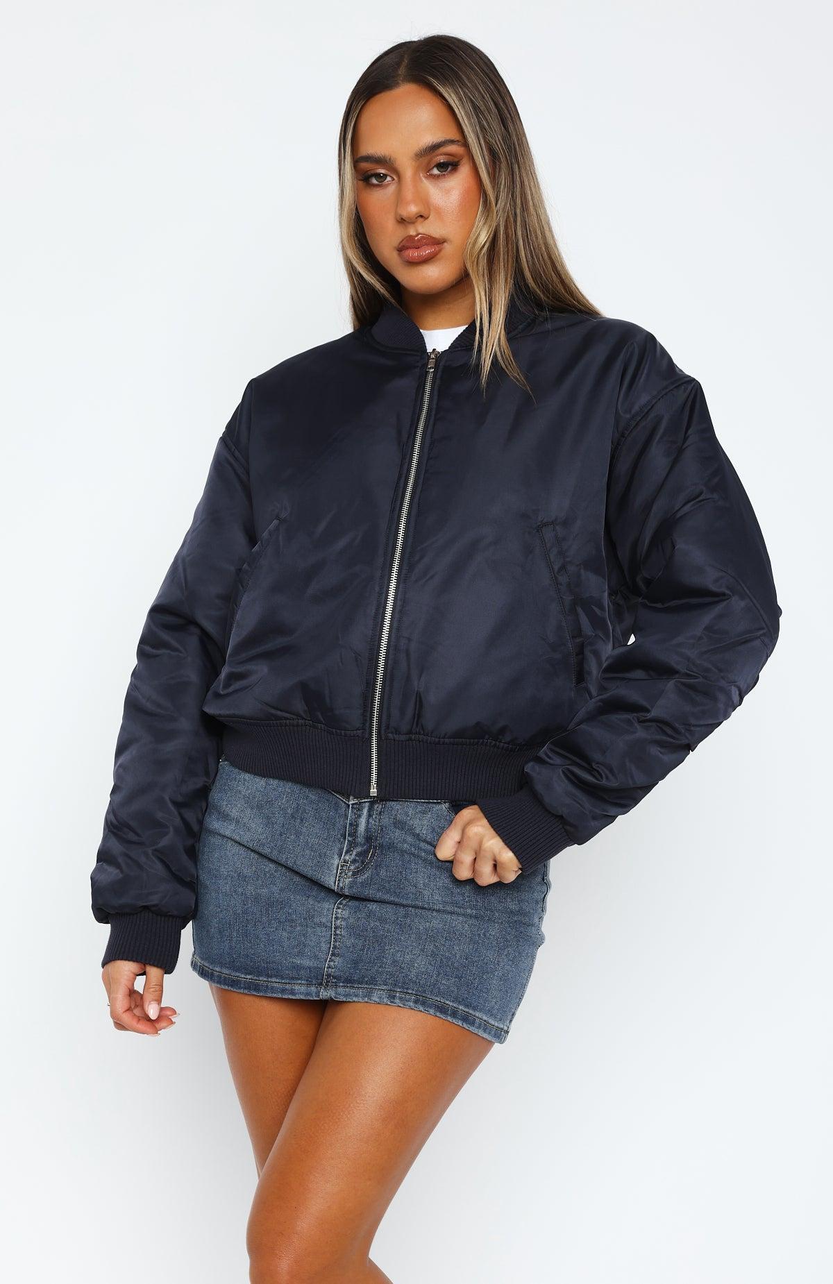 Walk On Out Bomber Jacket Navy Product Image