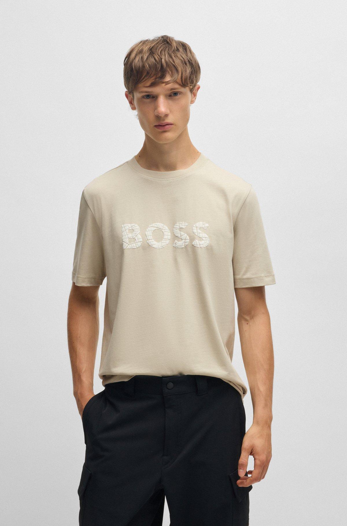 Cotton-jersey slim-fit T-shirt with logo print Product Image