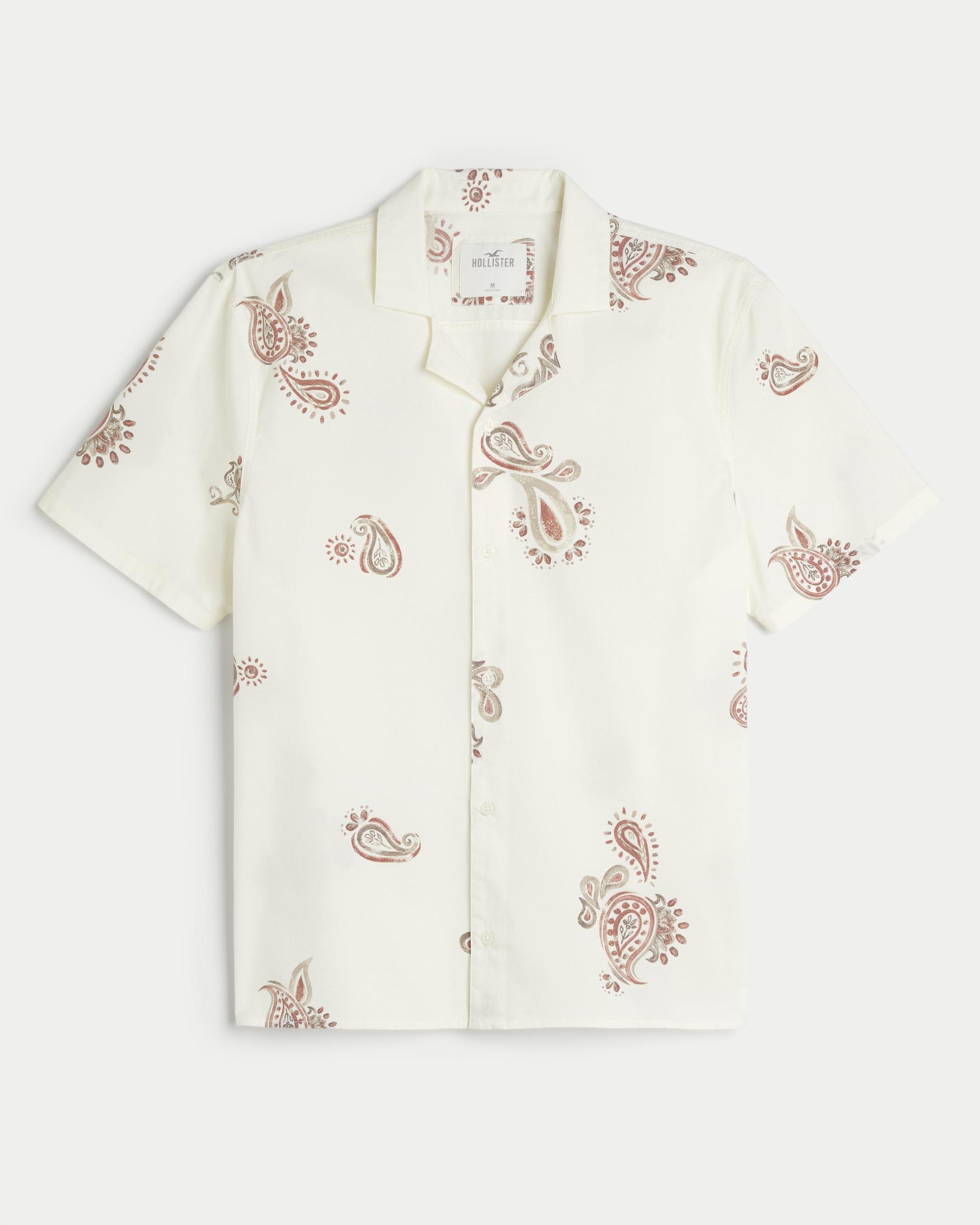 Short-Sleeve Paisley Poplin Shirt Product Image
