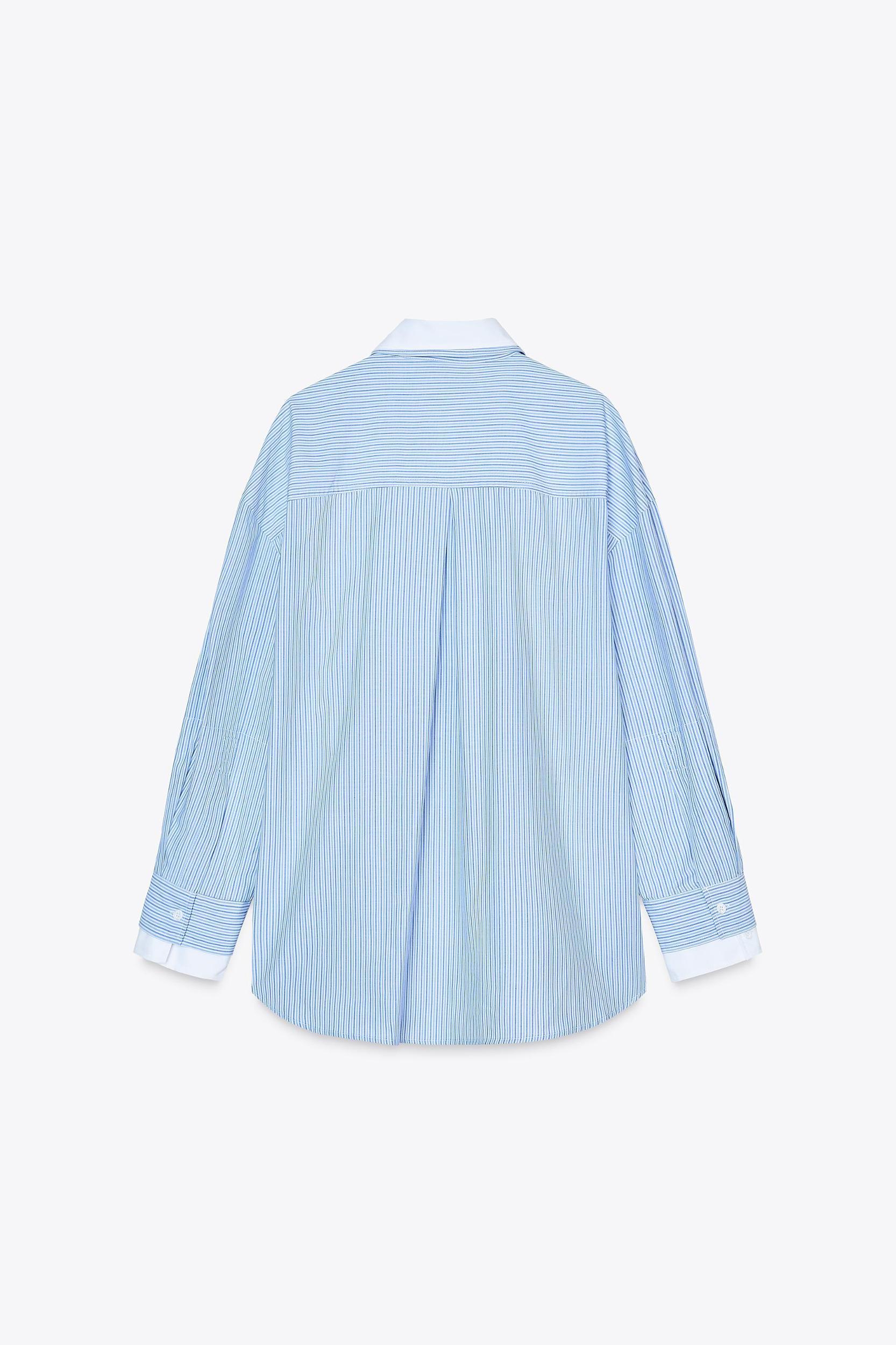 COMBINATION STRIPED POPLIN SHIRT Product Image