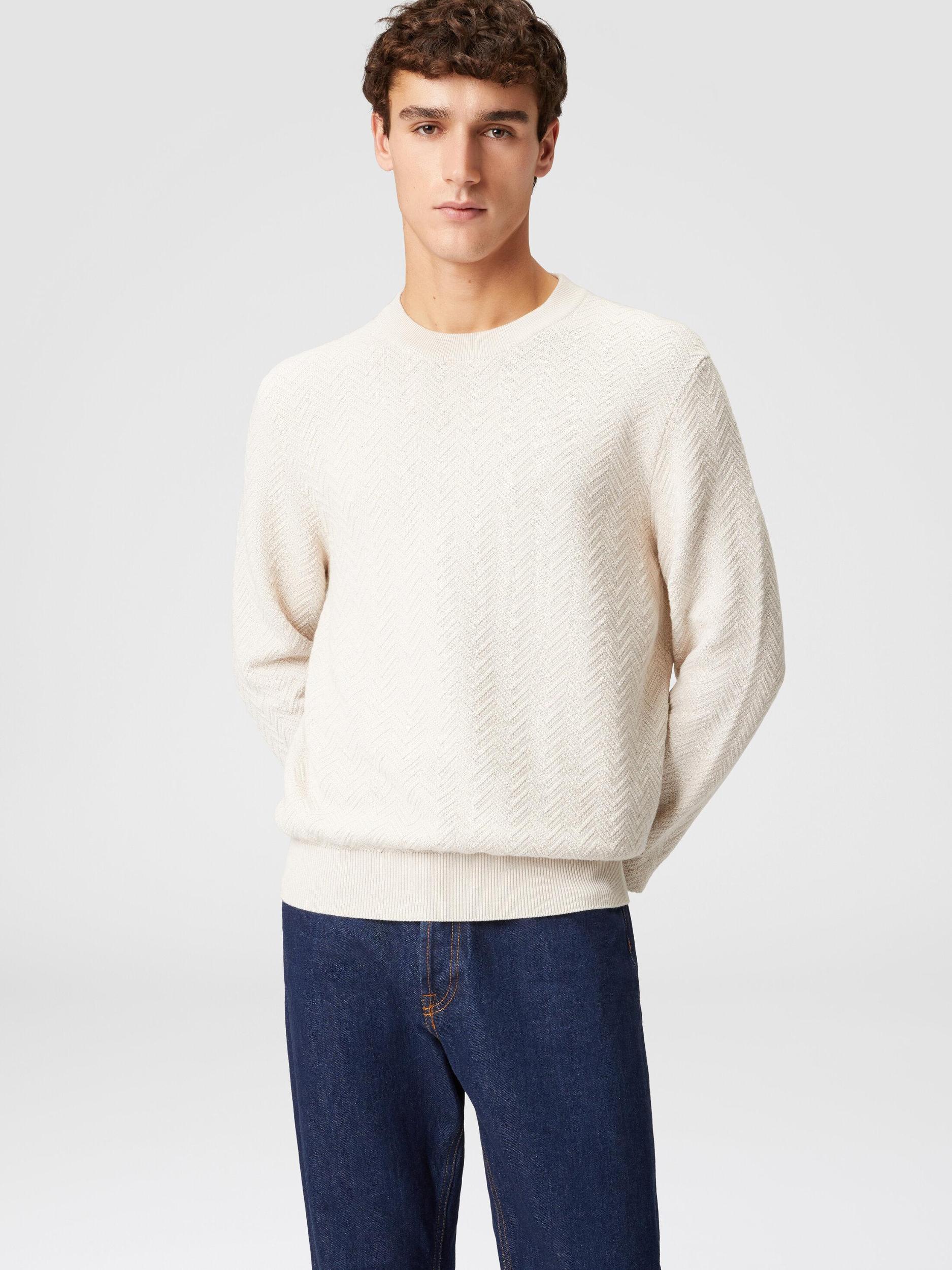Cotton chevron crew-neck pullover Product Image