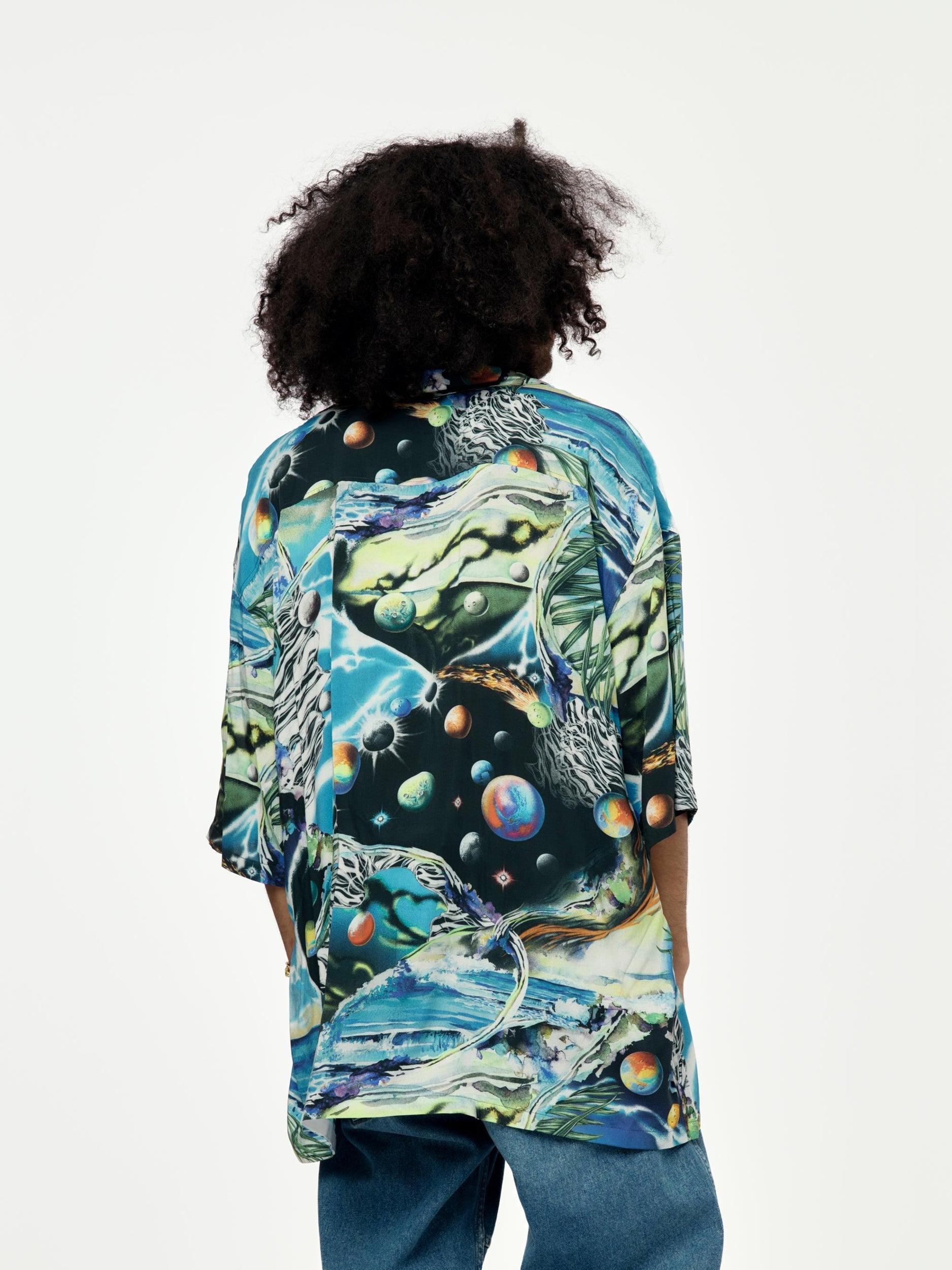 Space Blue Hawaiian Shirt Product Image