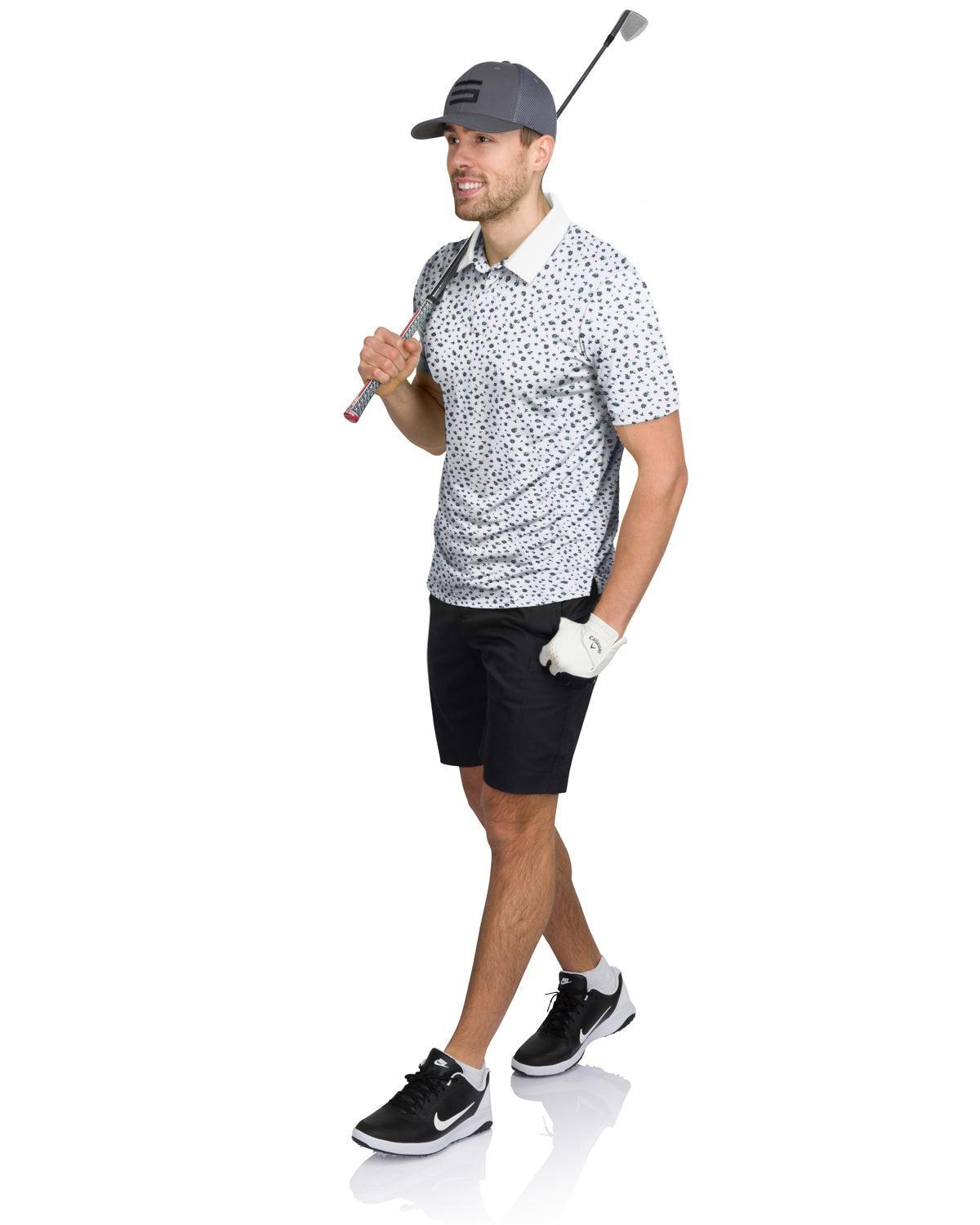 Three Sixty Six Men’s Print Golf Polos Product Image