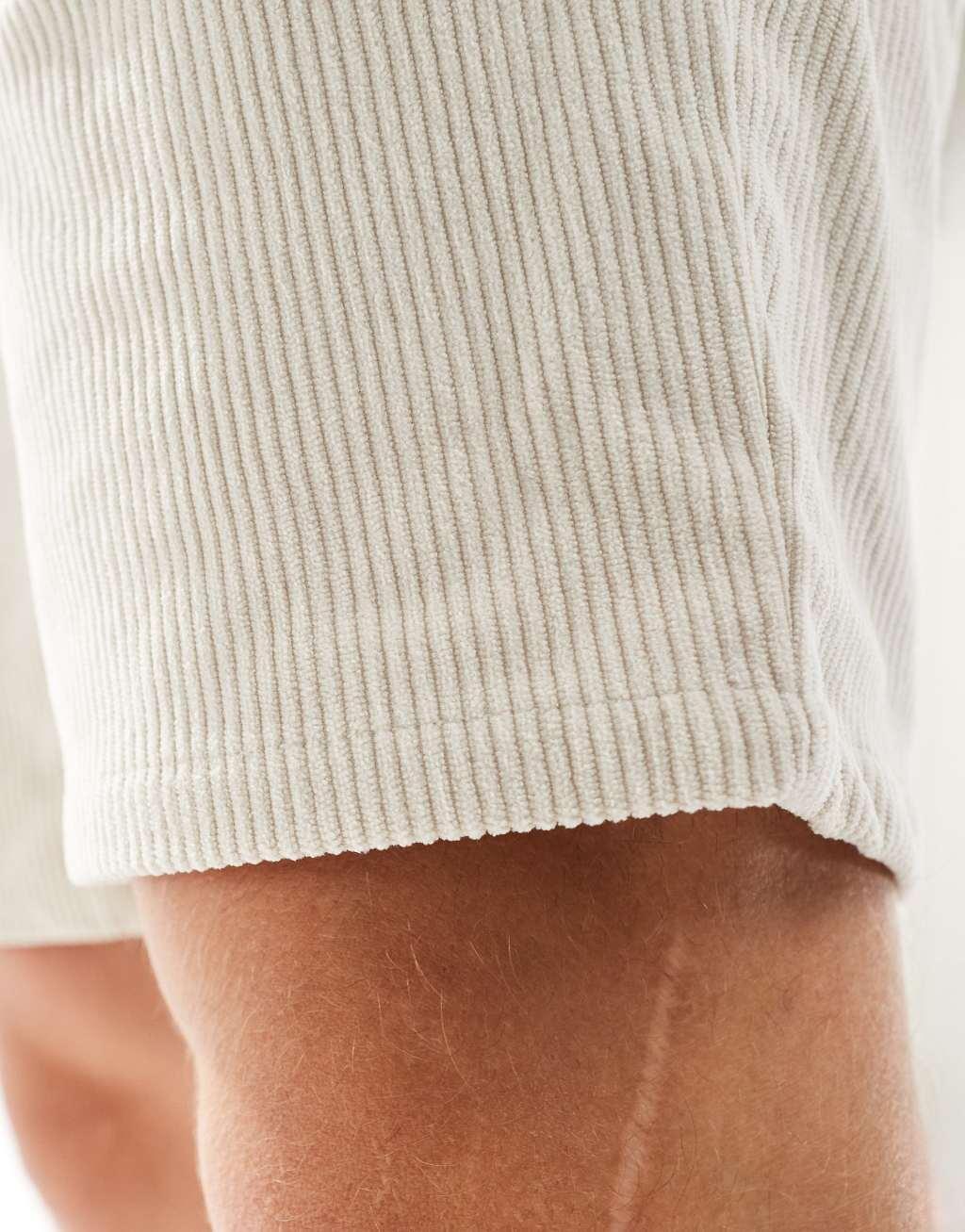 ONLY & SONS cord shorts in beige Product Image