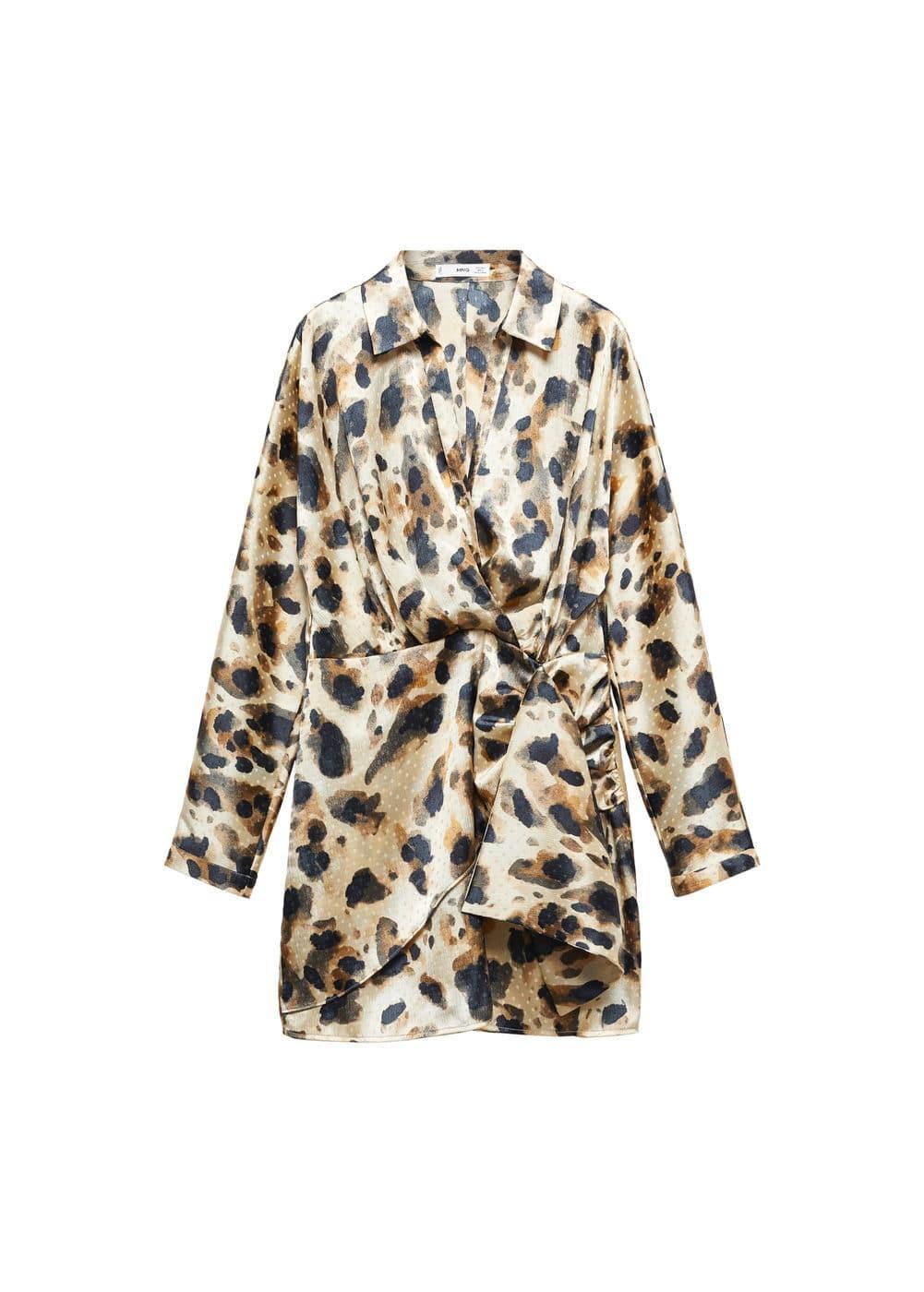 Mango abstract animal print mini dress Product Image