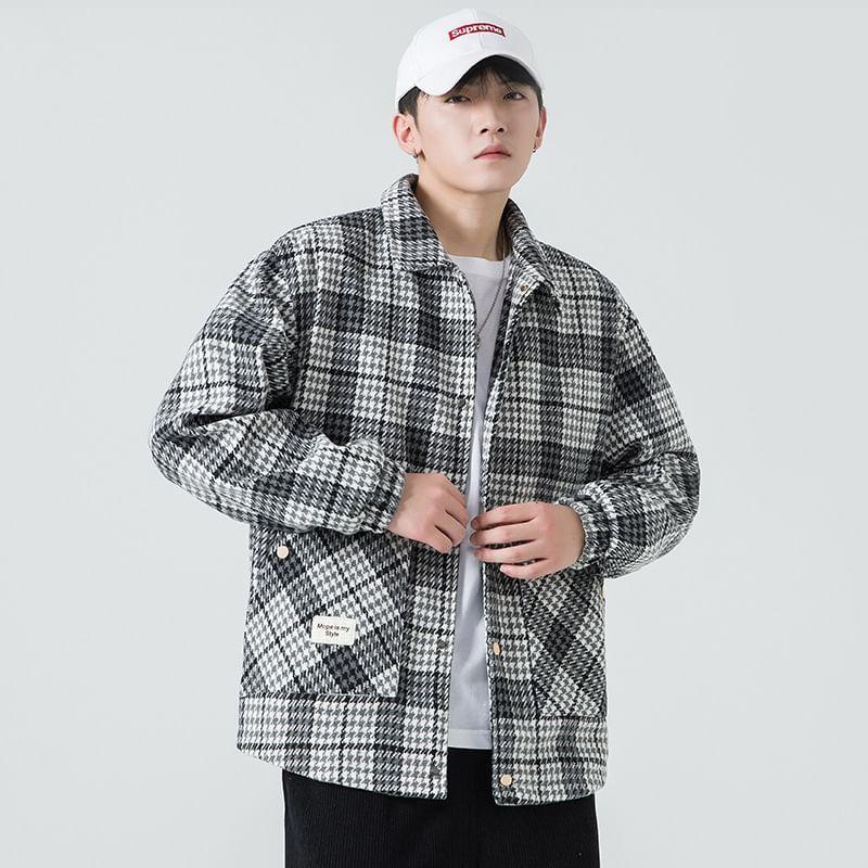 Houndstooth Applique Shacket Product Image