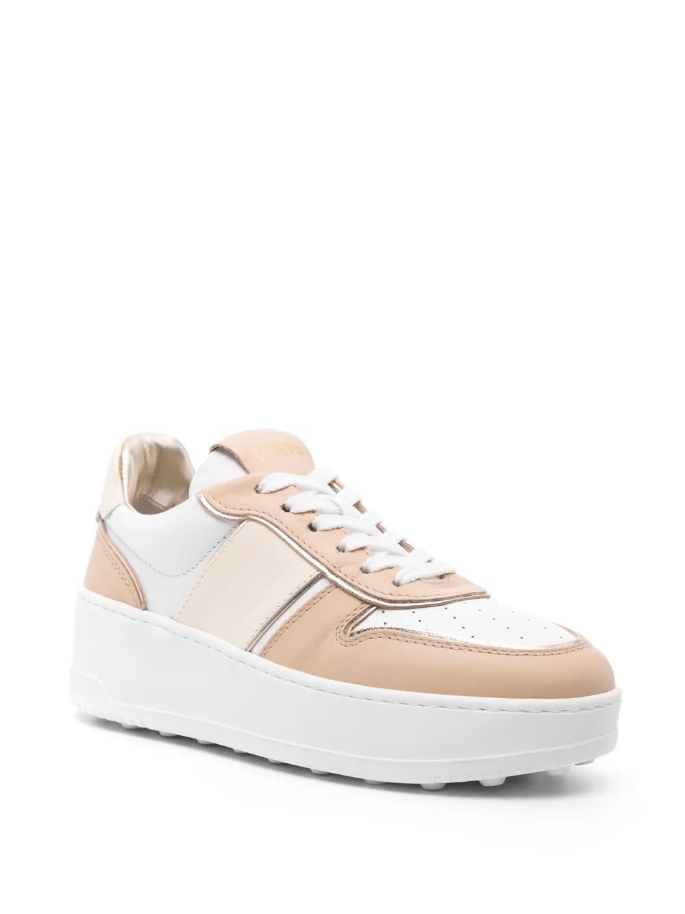 TOD'S Panelled Leather Sneakers In White Product Image