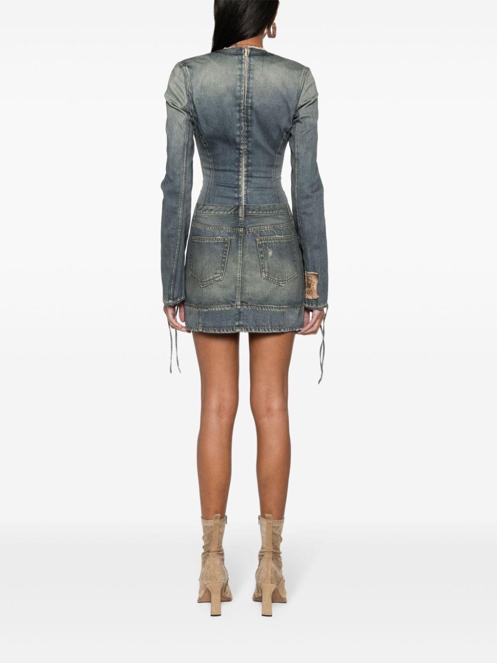 Trompe l&apos;oeil-print cotton mini dress Product Image