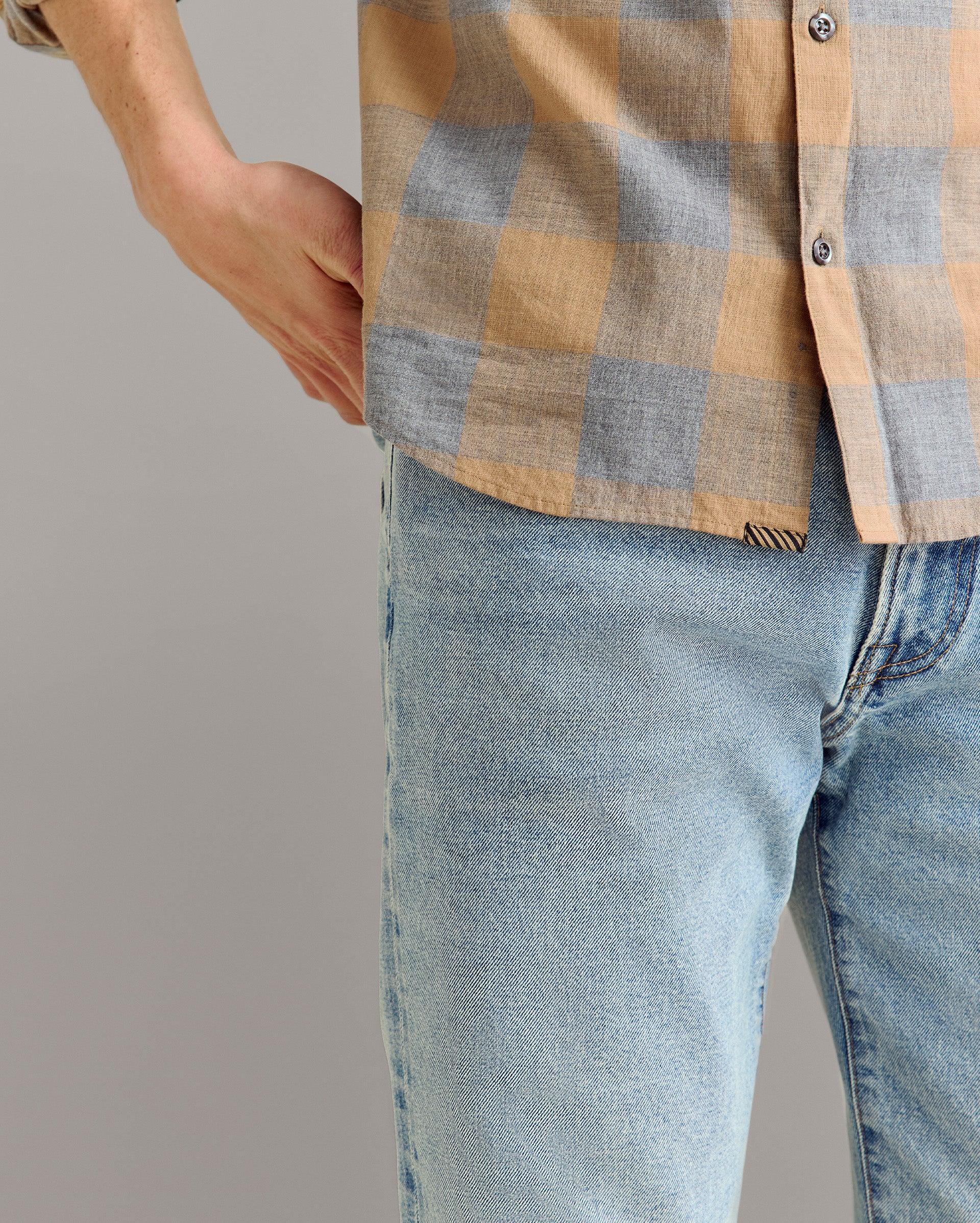Large Scale Melange Gingham Pickwick Shirt -  Product Image