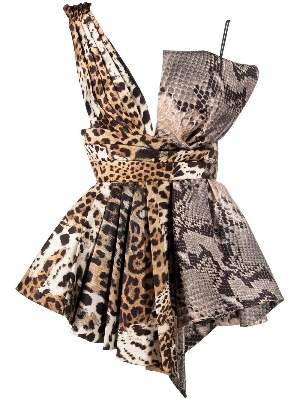 leopard-print flared mini dress  Product Image