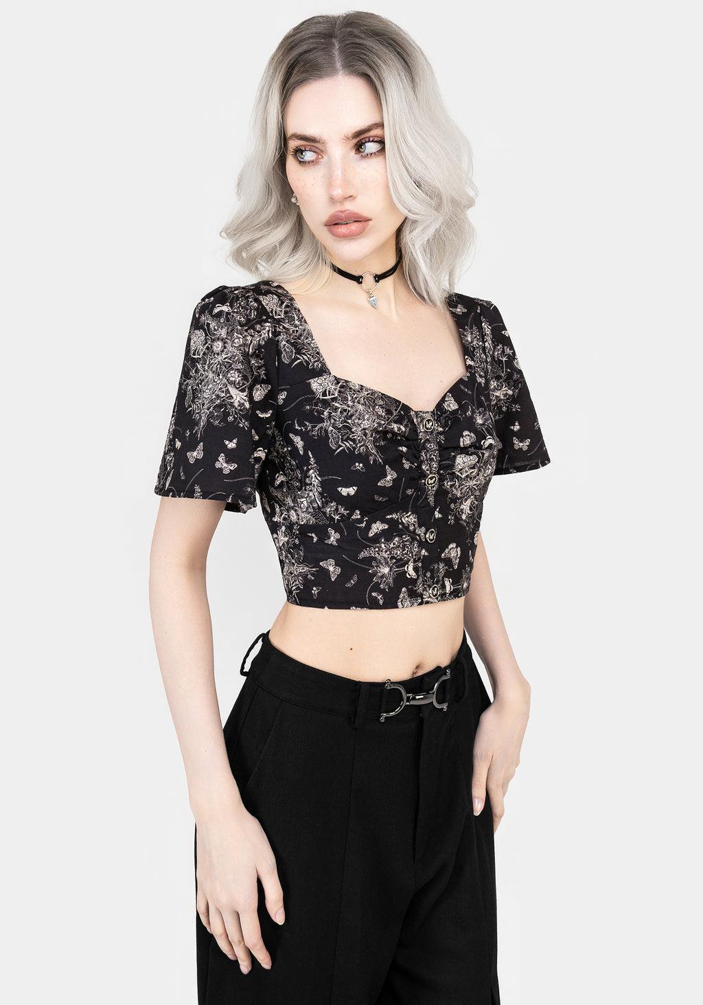 Thalia Button Front Crop Top Product Image