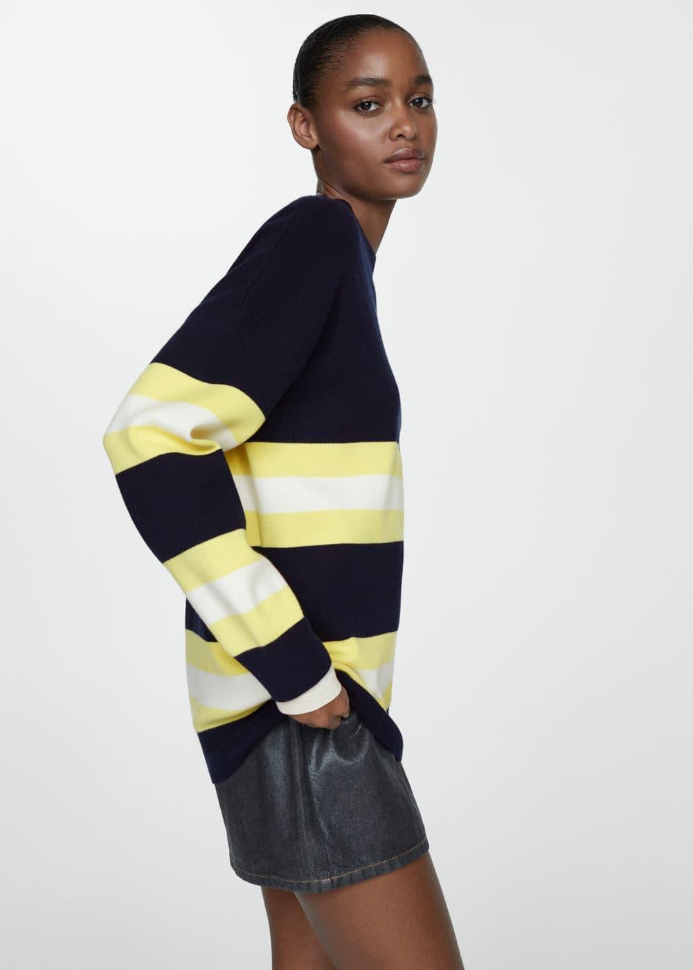 Mango half stripe oversized sweater Product Image