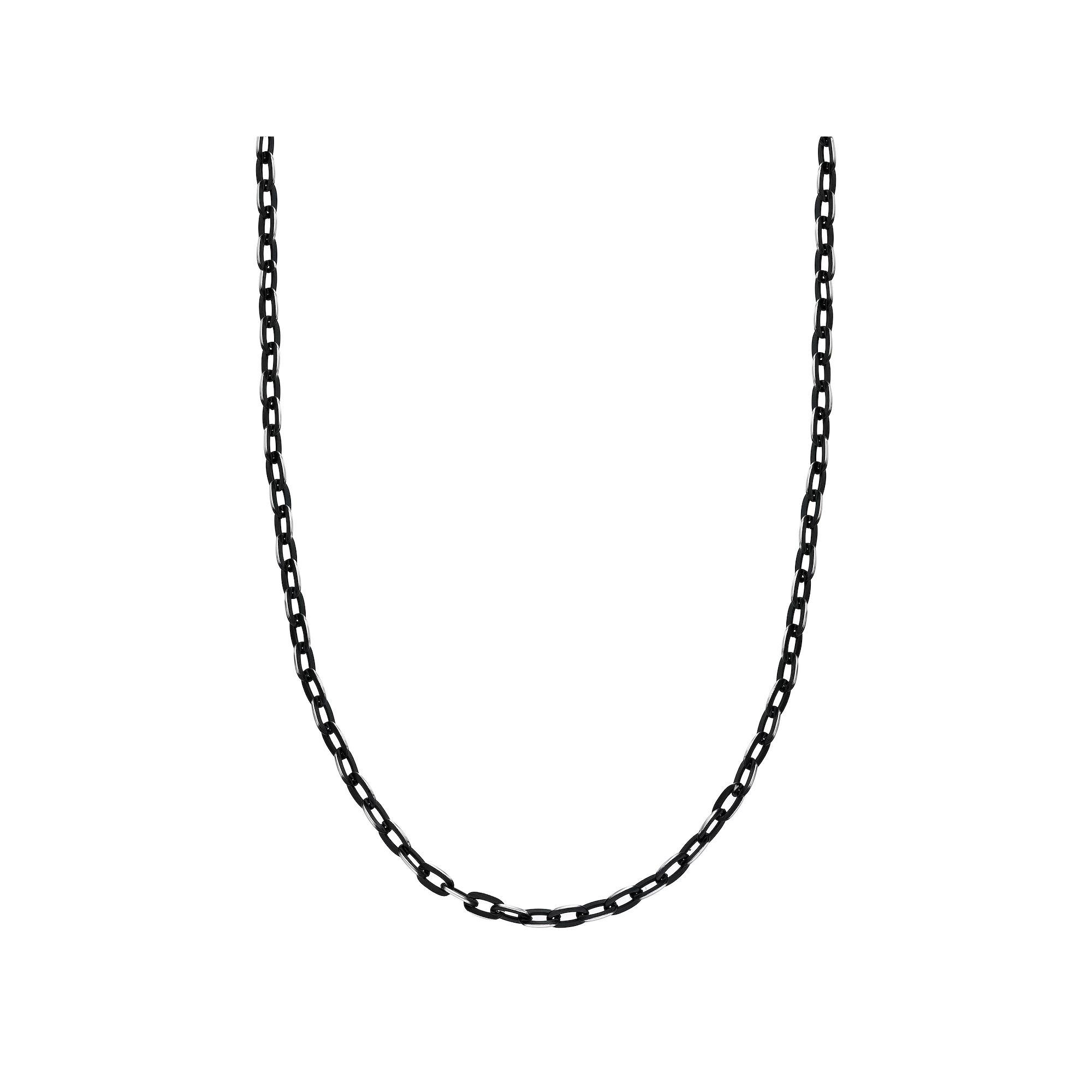 Mens LYNX Stainless Steel Chain Necklace Black Tone Product Image