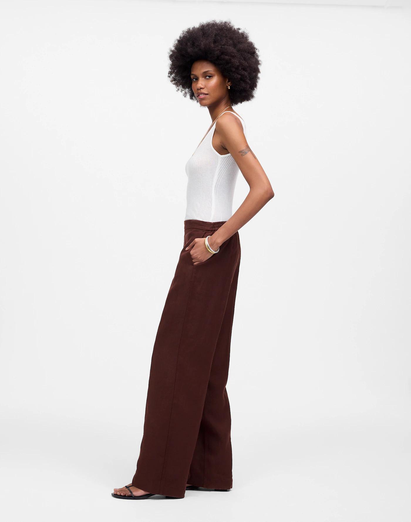 The Easy Pull-On Pant in 100% Linen Product Image
