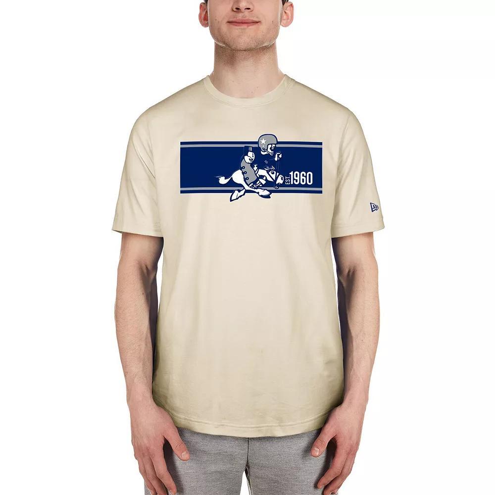 Men's New Era Cream Dallas Cowboys Third Down Historic T-Shirt, Size: Medium, Beige Product Image