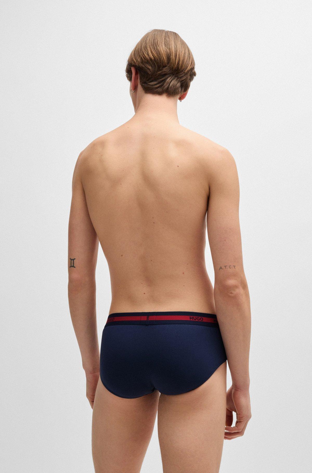Three-pack of stretch-cotton briefs with logo waistbands Product Image
