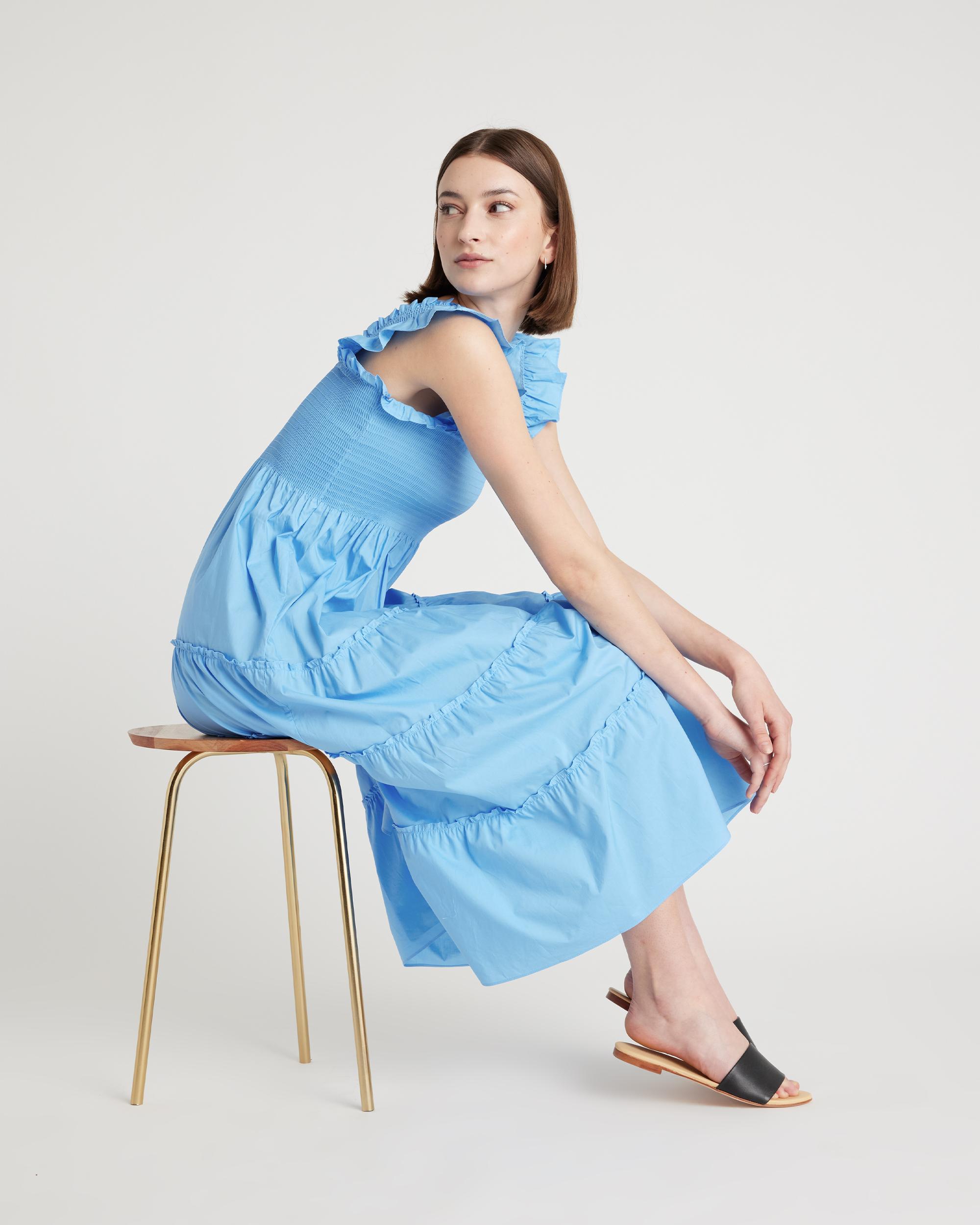Quince | Women's Smocked Midi Dress Organic Cotton Product Image