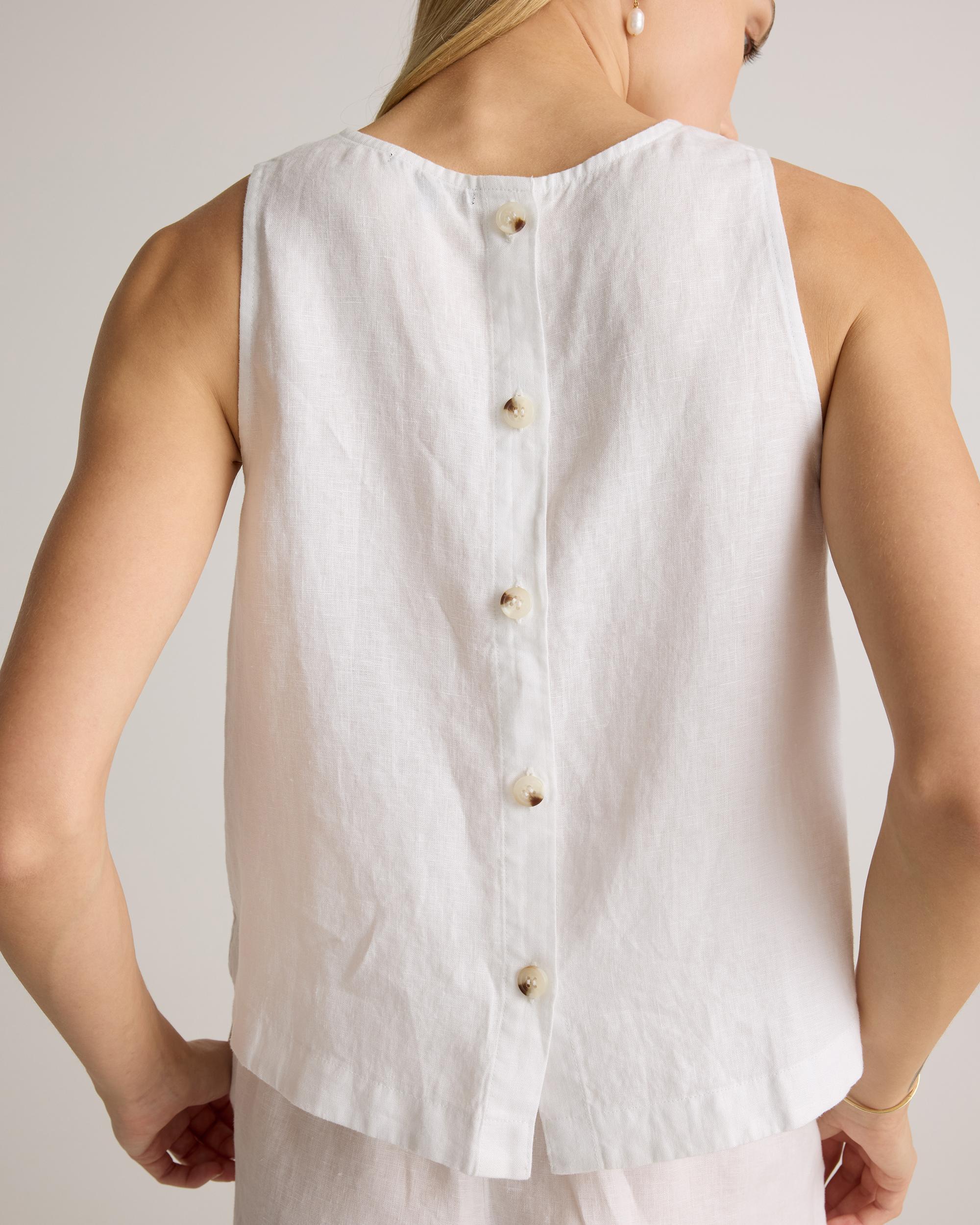 100% European Linen Cropped Tank Product Image