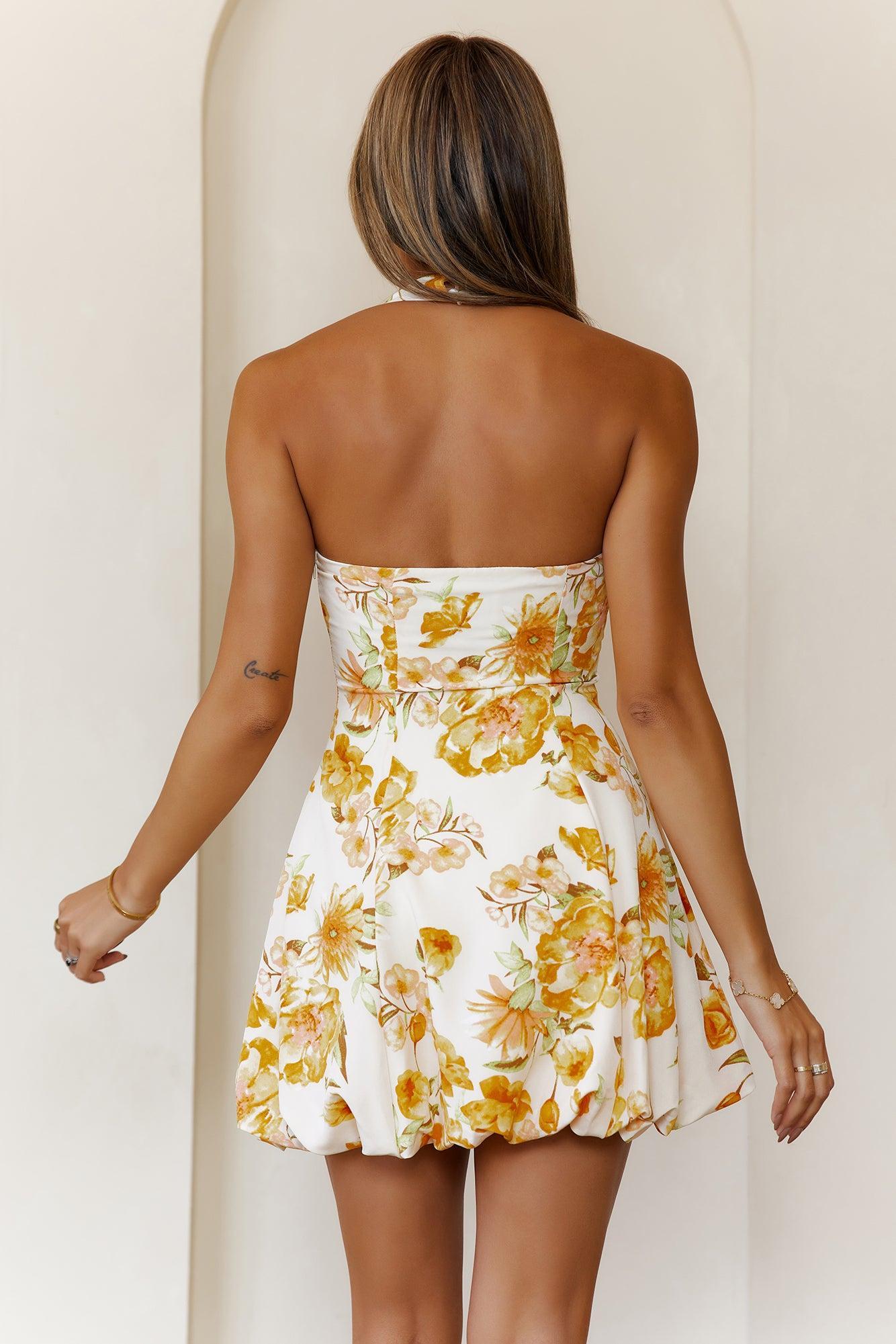 Rosebud Wishes Halter Mini Dress Cream Product Image