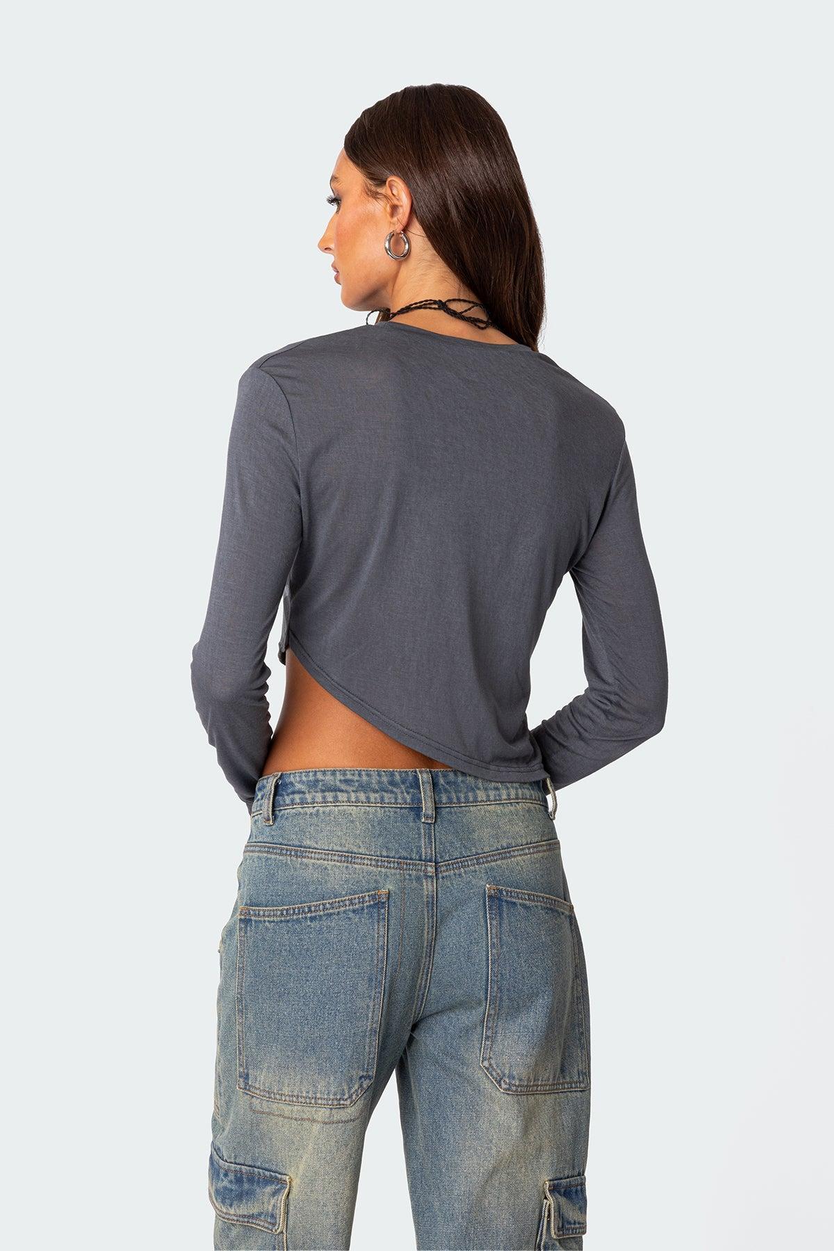 Asymmetric Long Sleeve T Shirt Product Image