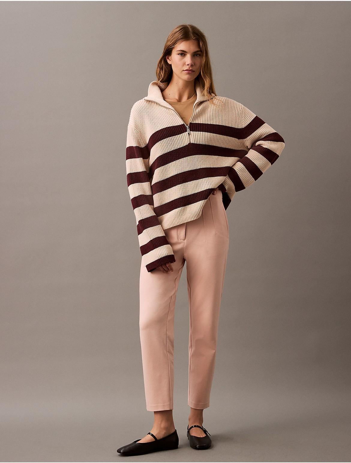 Calvin Klein Women's Ponte Cropped Straight Pants - Pink - M Product Image