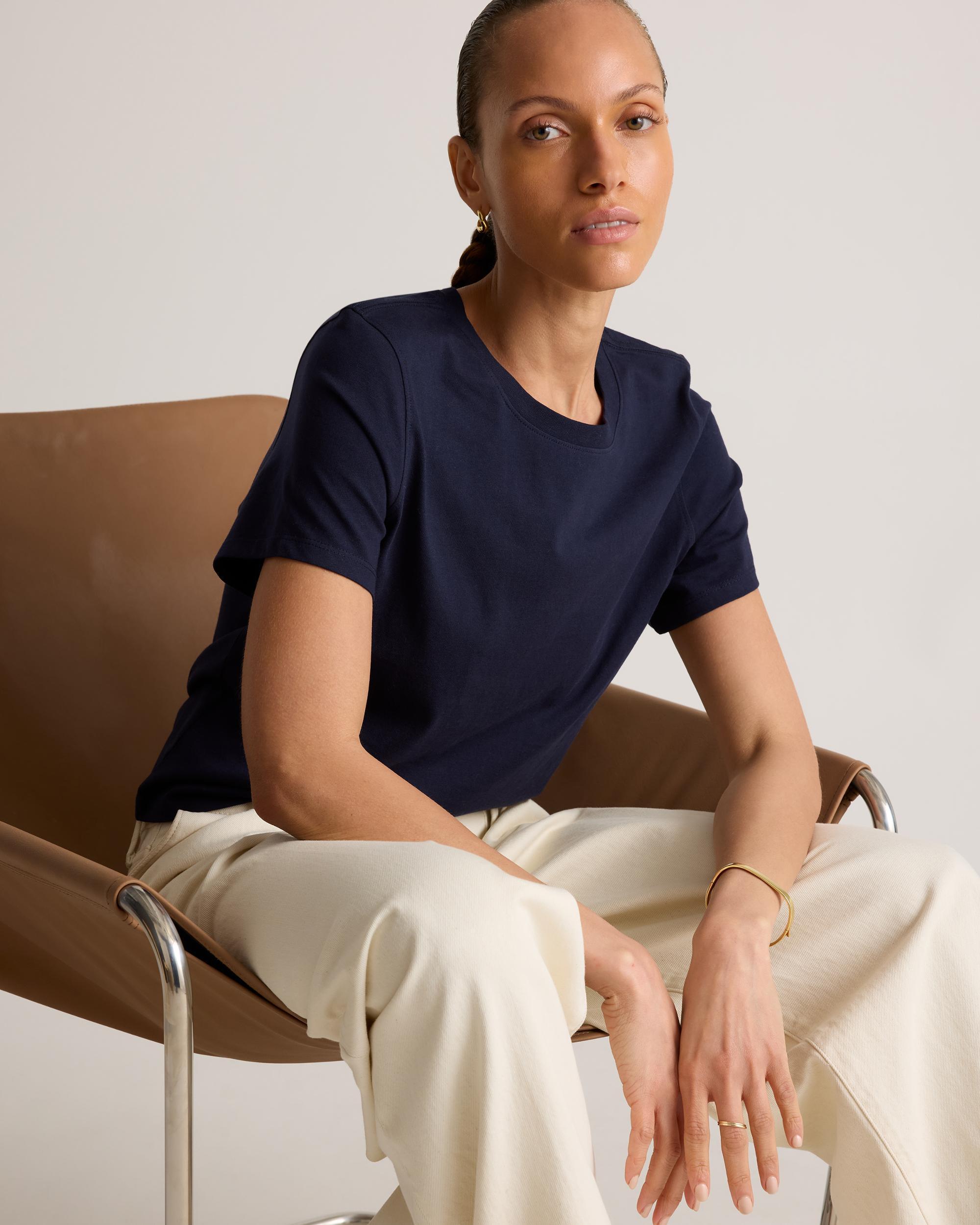 Quince | Women's Boxy Crewneck T-Shirt Organic Cotton Product Image